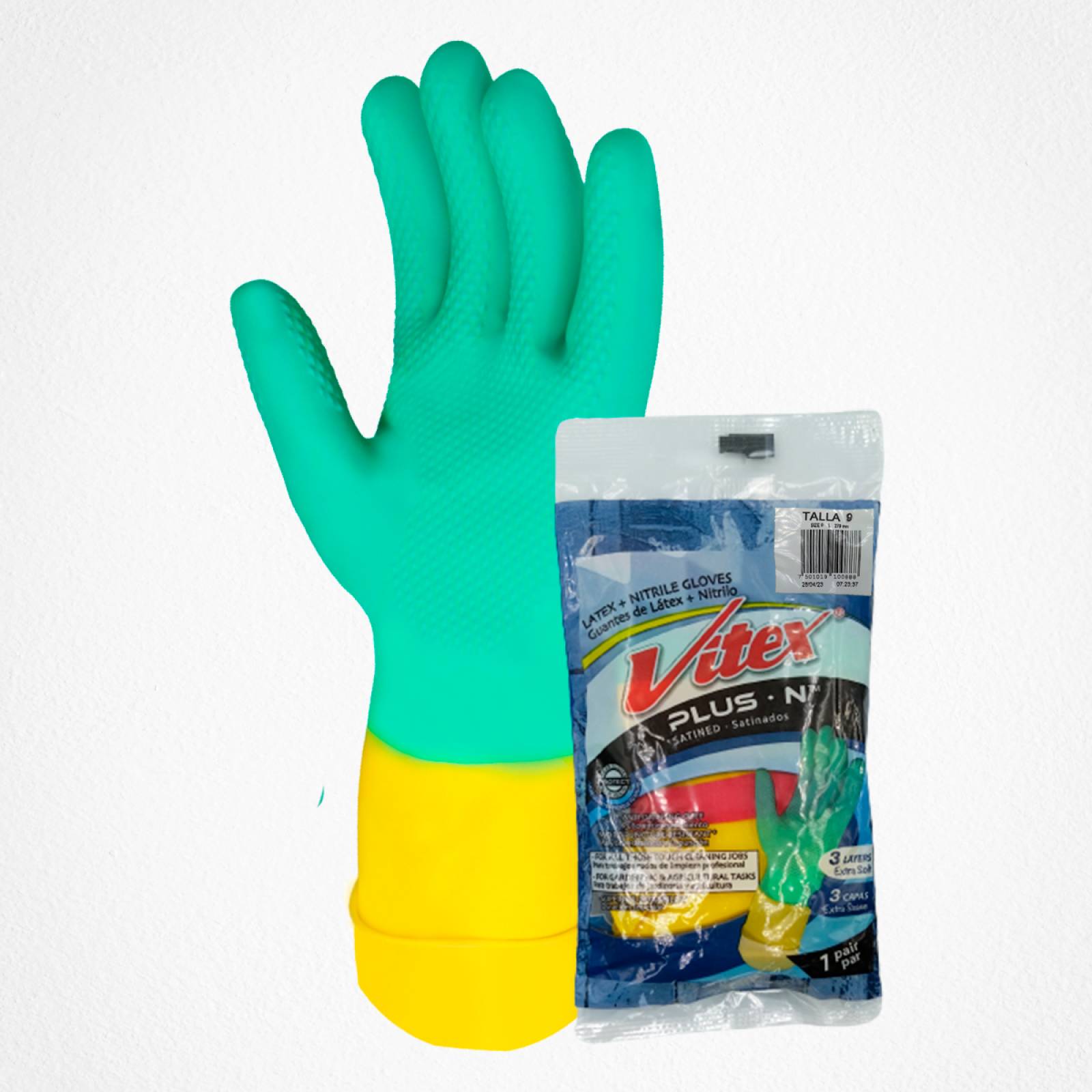 Vitex Guante látex doble capa Plus Satinado jardinería