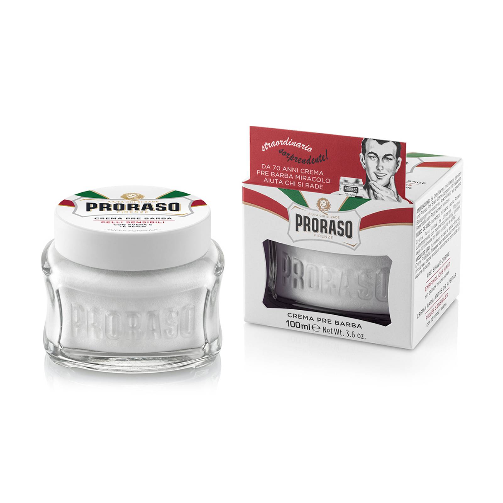 Proraso Crema Pre Afeitado Te Verde y Avena para Pieles Sensibles 100 ml