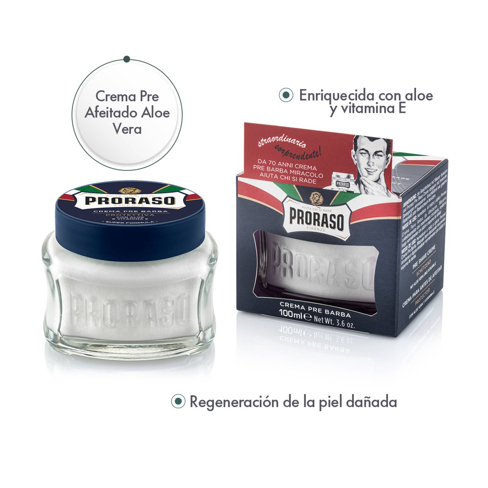 Proraso Crema Pre Afeitado Aloe Vera Protector 100 ml
