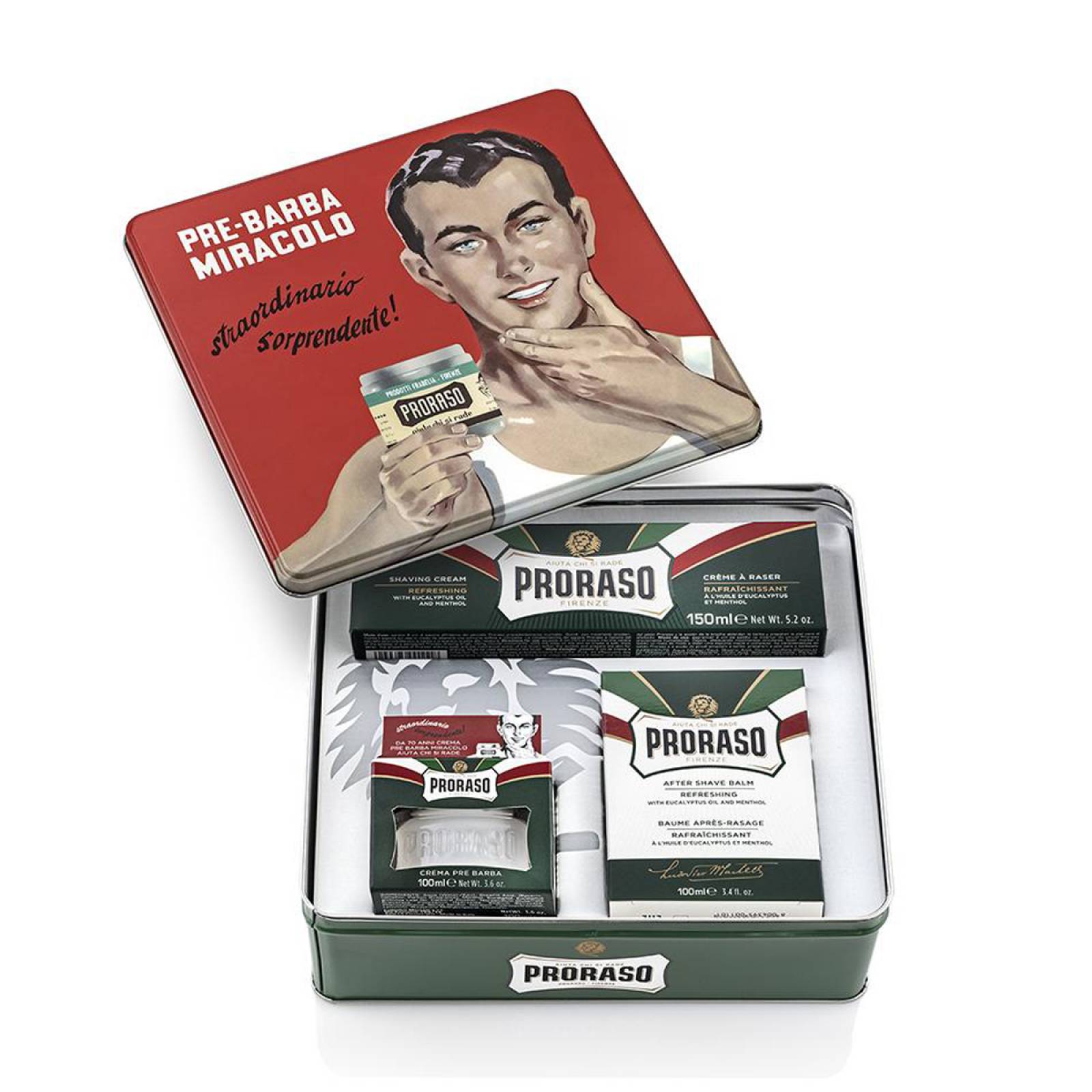 Proraso Kit de Afeitar Gino Eucalipto y Mentol Refrescante