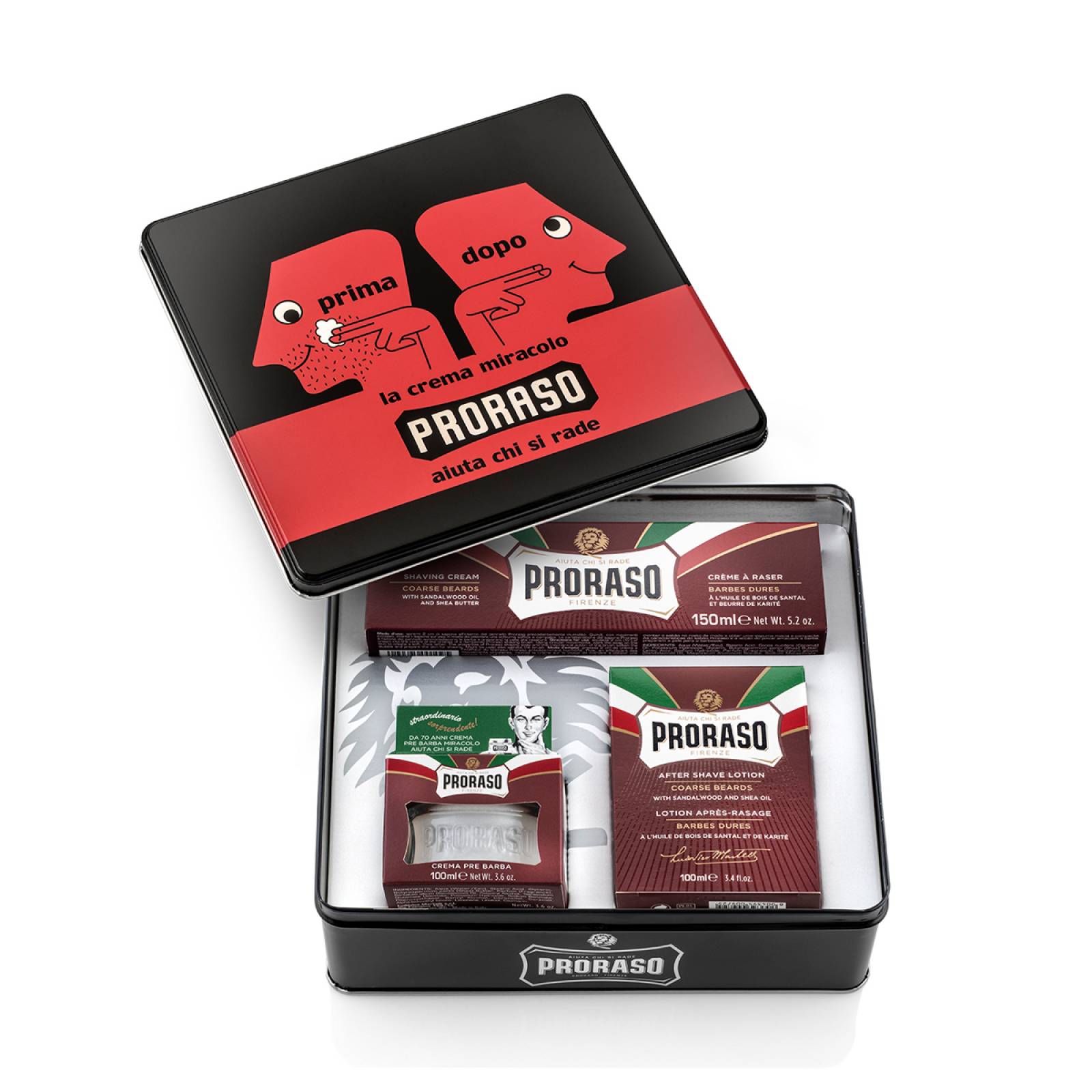 Proraso Kit de Afeitar Prima & Dopo Sandalo y Karite