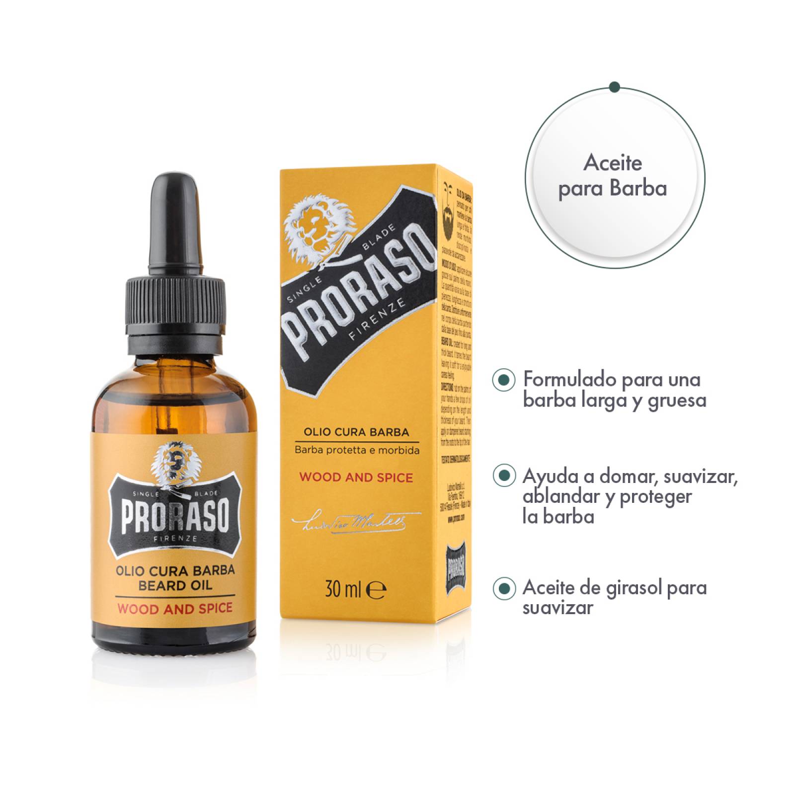 Proraso Aceite para Barba Wood & Spice 30 ml