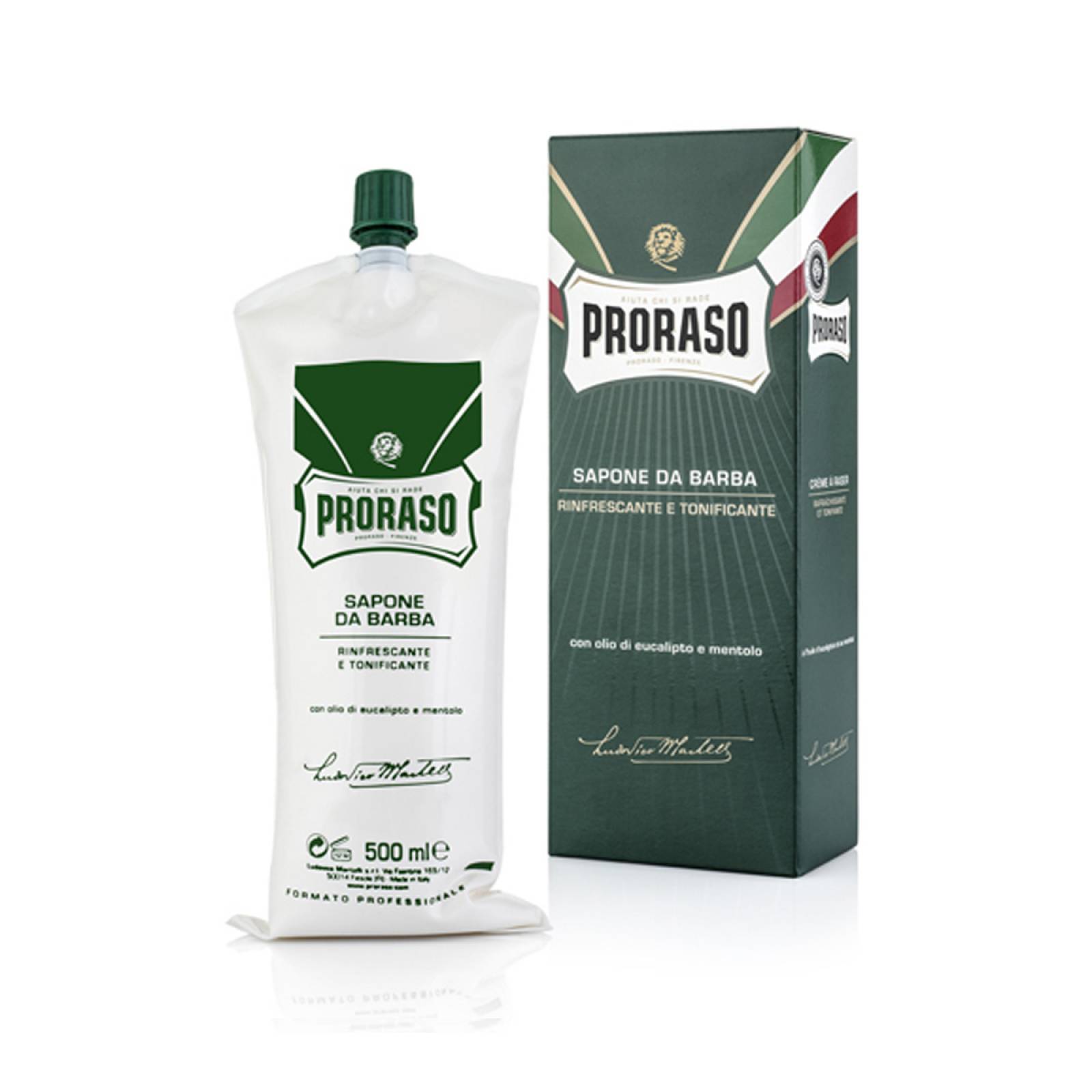 Proraso Duopack Jabón para Afeitar en Tubo Profesional Eucalipto y Mentol Refrescante 500 ml