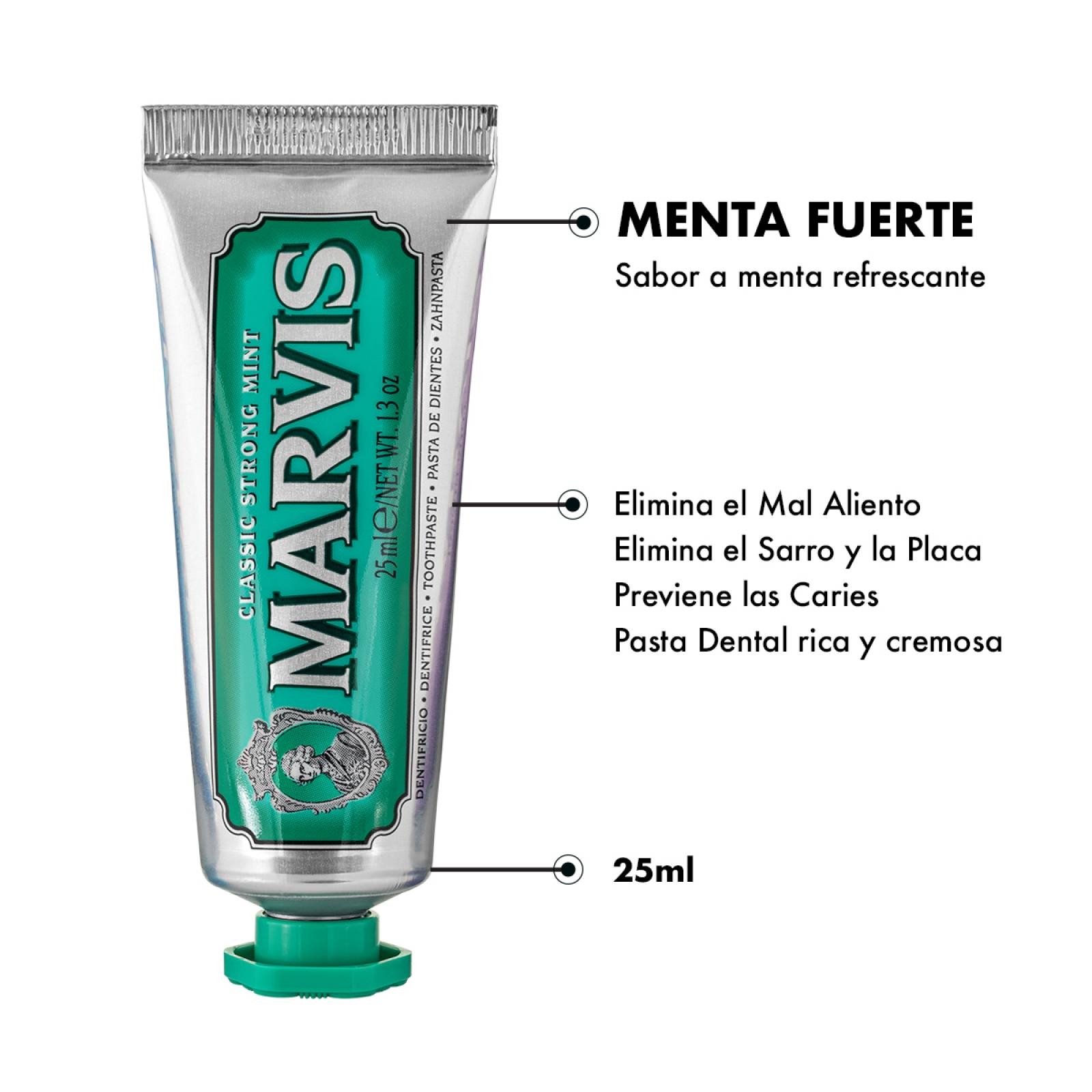 Marvis Pasta de Dientes Menta Fuerte 25 ml