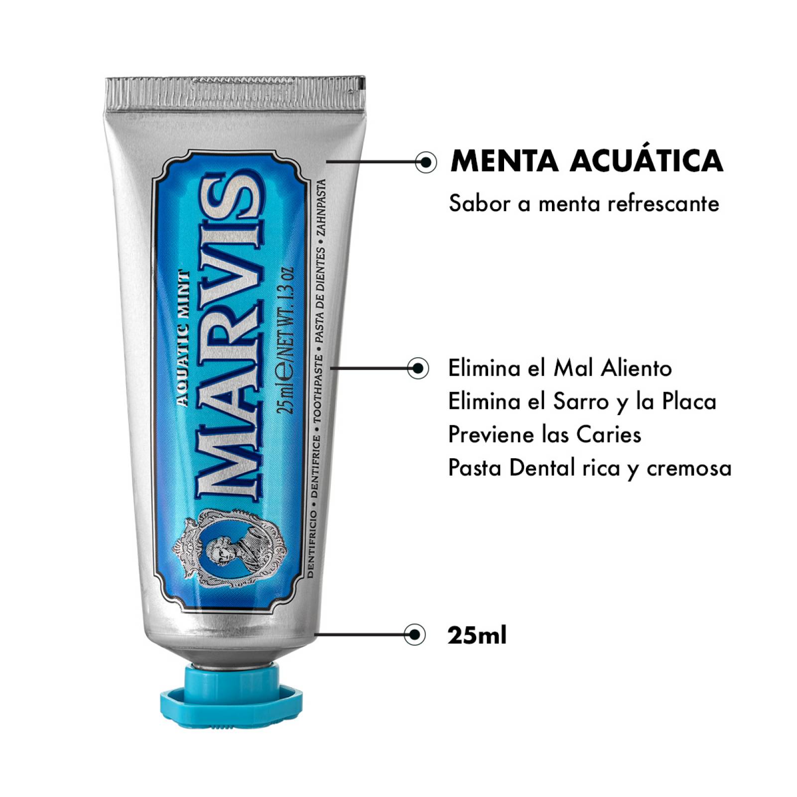 Marvis Pasta de Dientes Menta Acuatica 25 ml