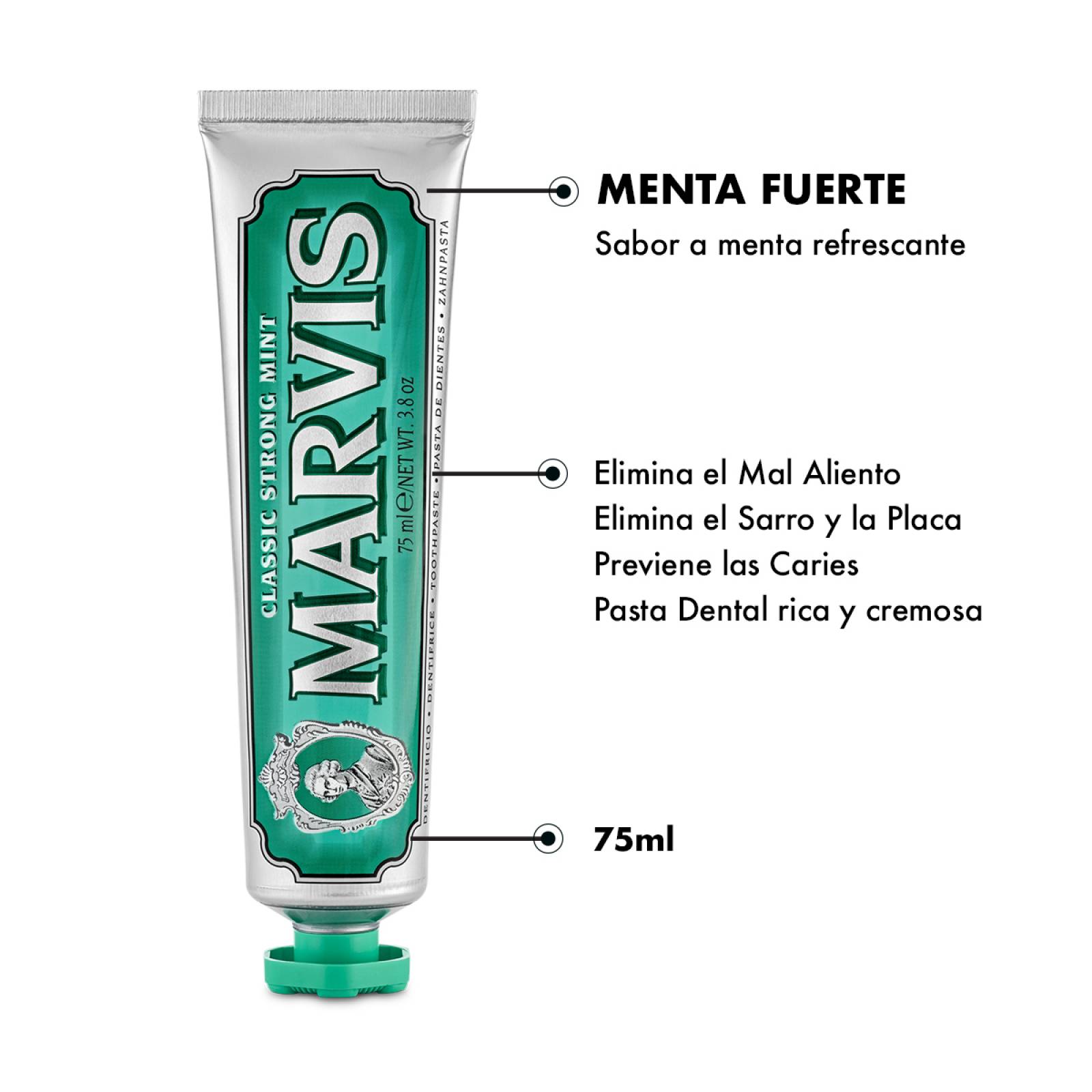 Marvis Pasta de Dientes Menta Fuerte 75 ml