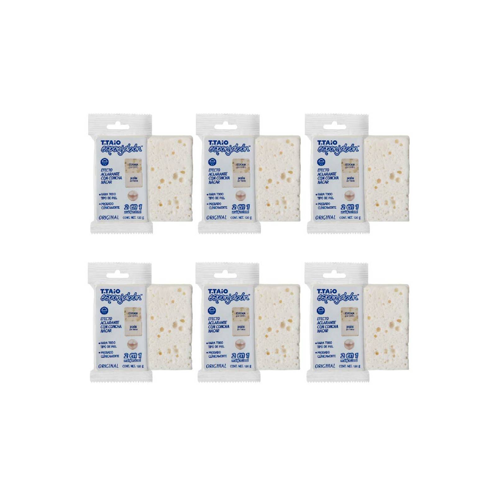T.Taio Sixpack Esponjabon Concha Nacar Aclarante 2 en 1