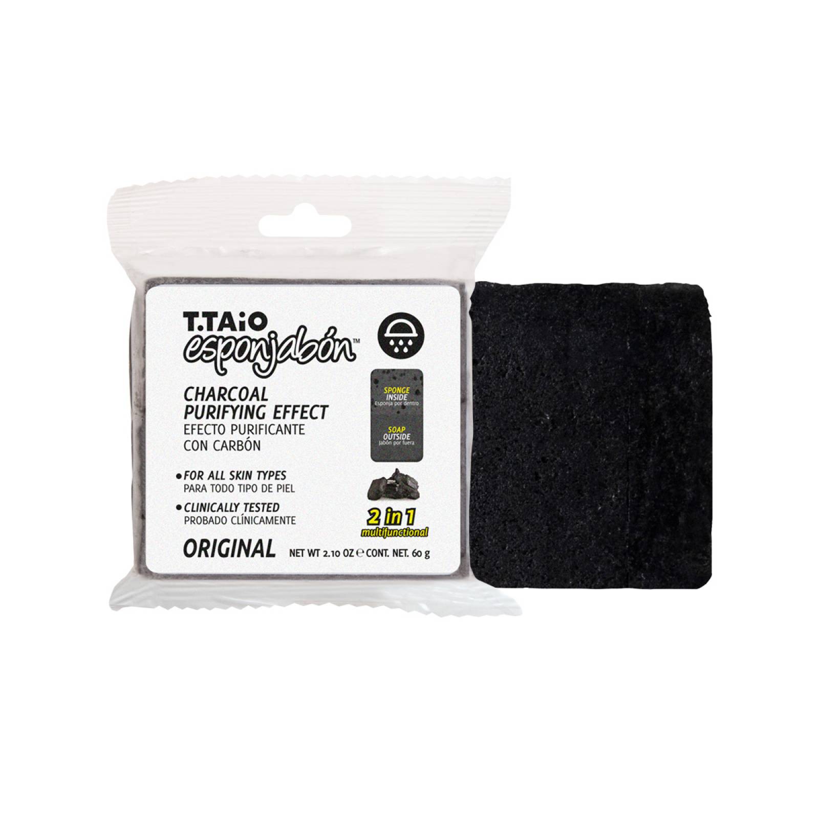 T.Taio Esponjabon Mini Carbon Activado Purificante 2 en 1