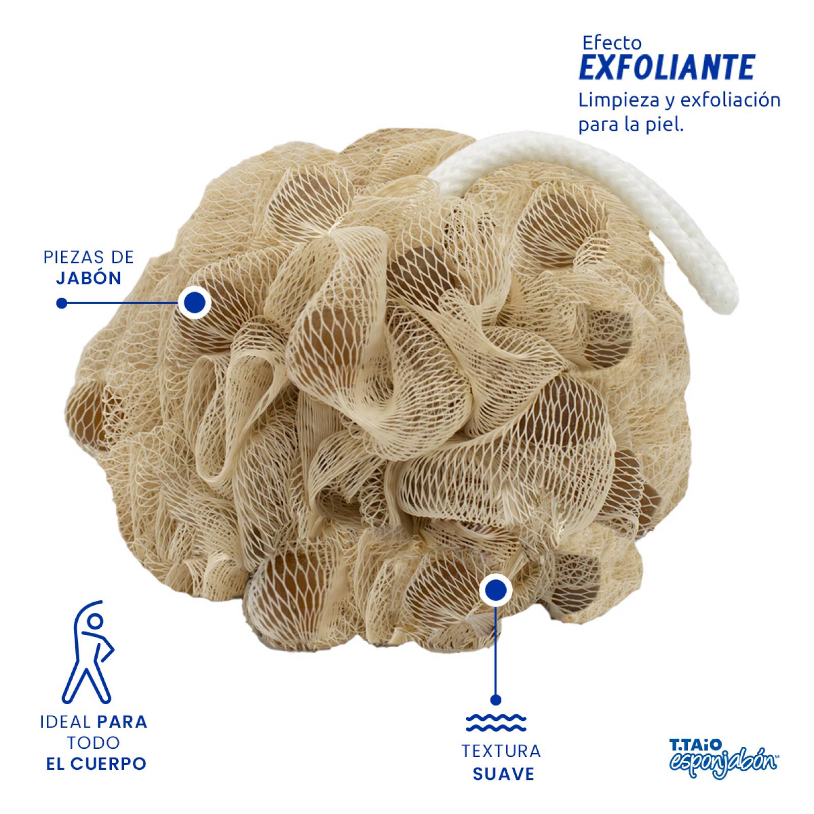 T.Taio Flor de Baño Esponjabon Avena Exfoliante con trocitos de jabón