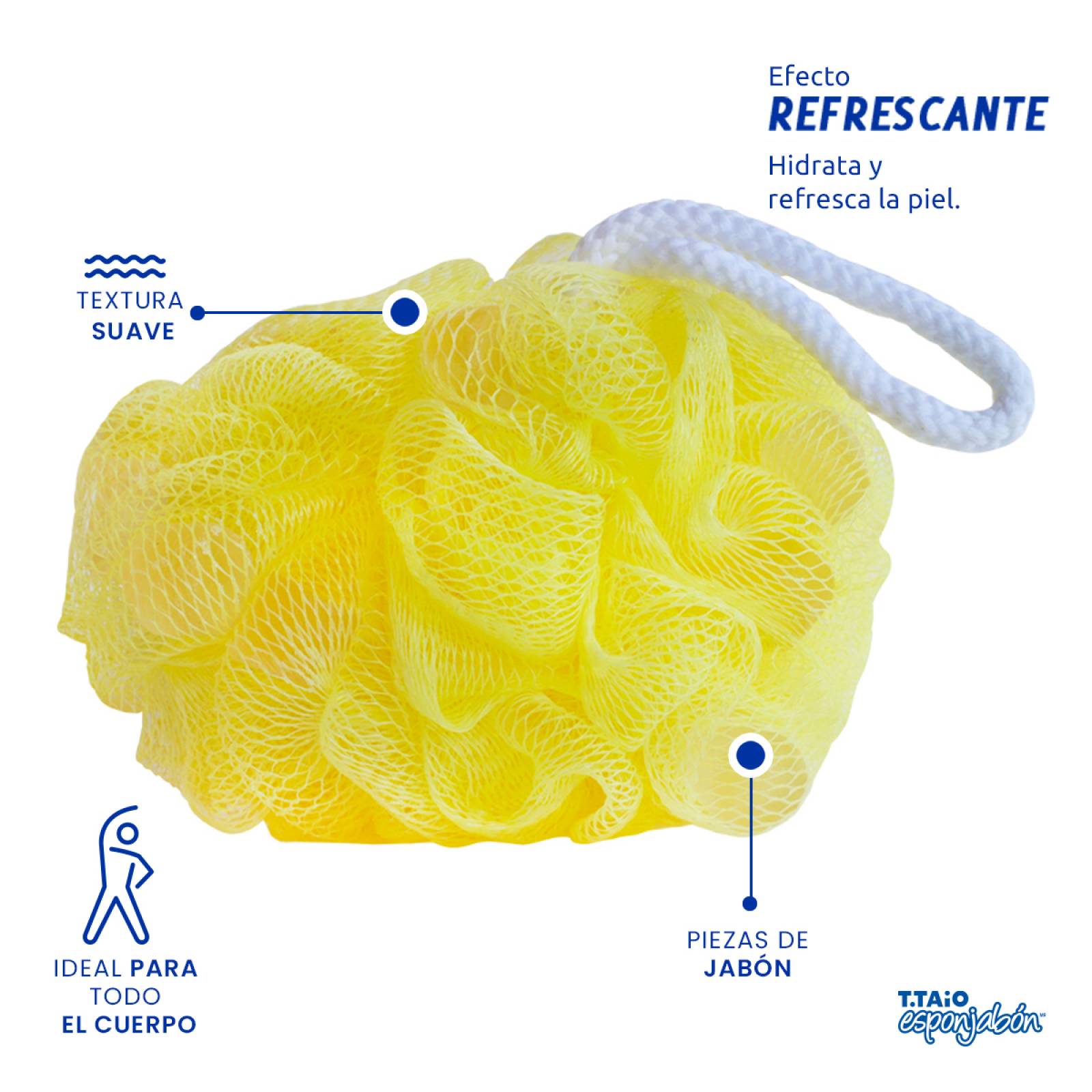 T.Taio Sixpack Flor de Baño Esponjabon Pepino-Melon Hidratante con trocitos de jabón