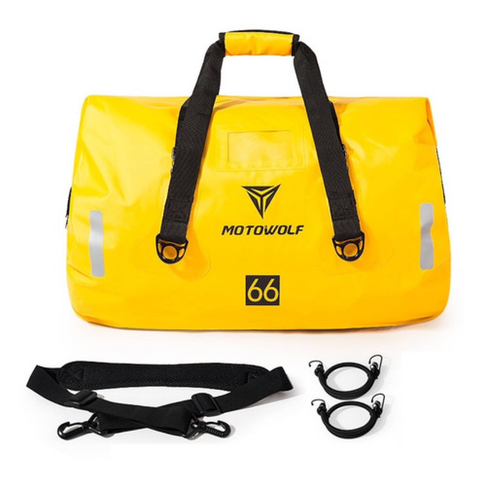 Bolsa Moto Impermeable 66lt Maleta Mochila Equipaje Moto color amarillo