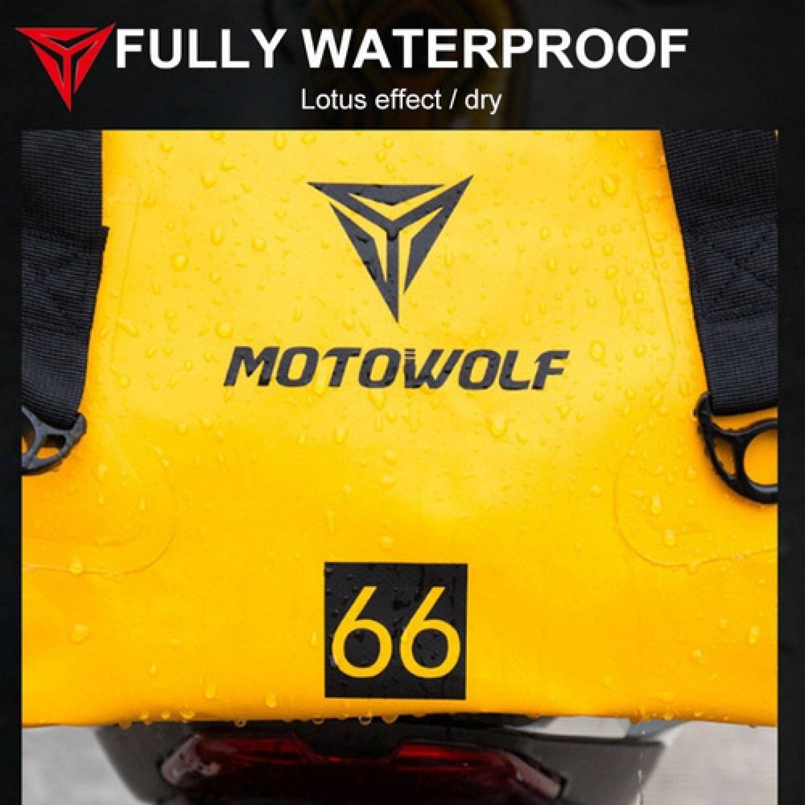 Bolsa Moto Impermeable 66lt Maleta Mochila Equipaje Moto color amarillo