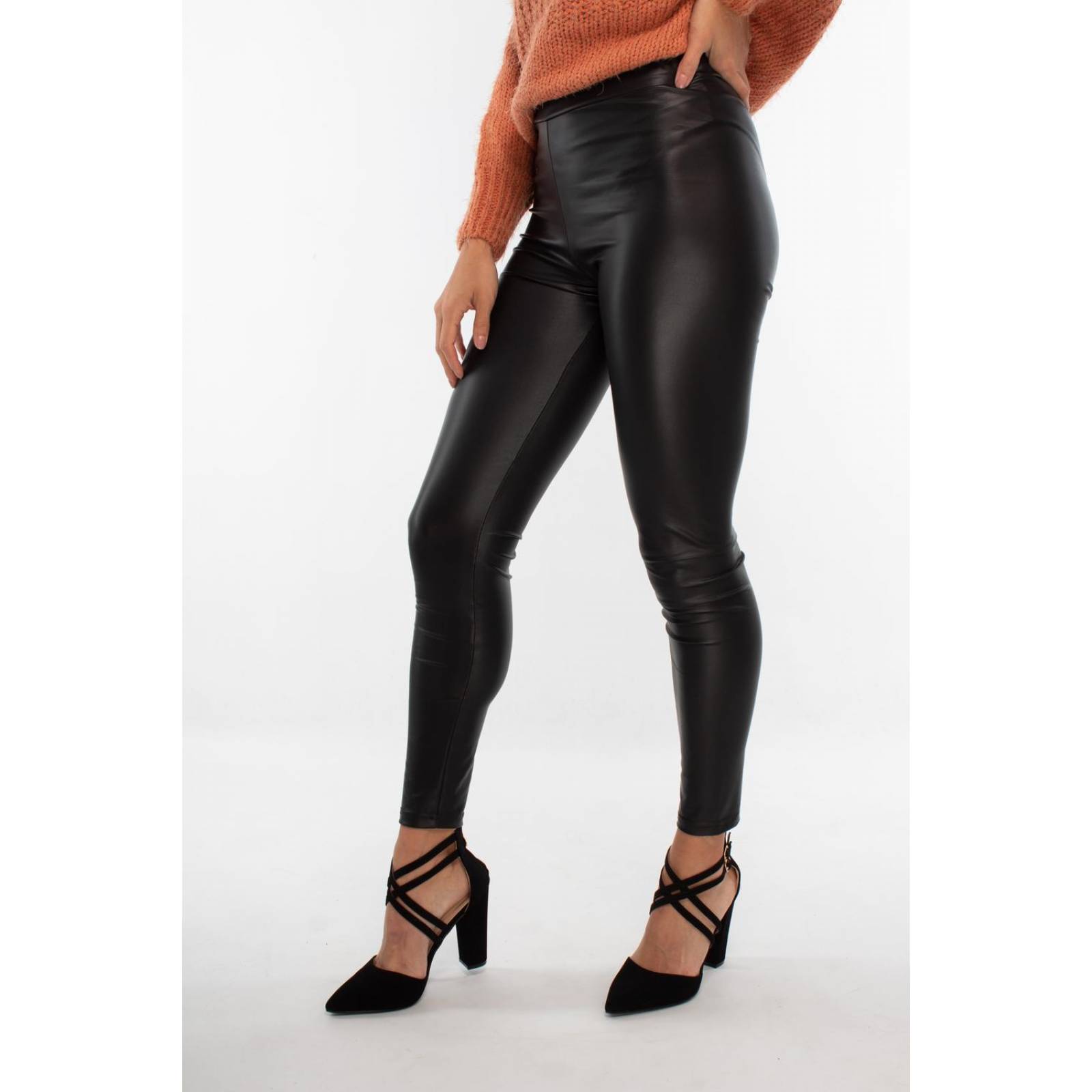 Leggins discount vinipiel negro