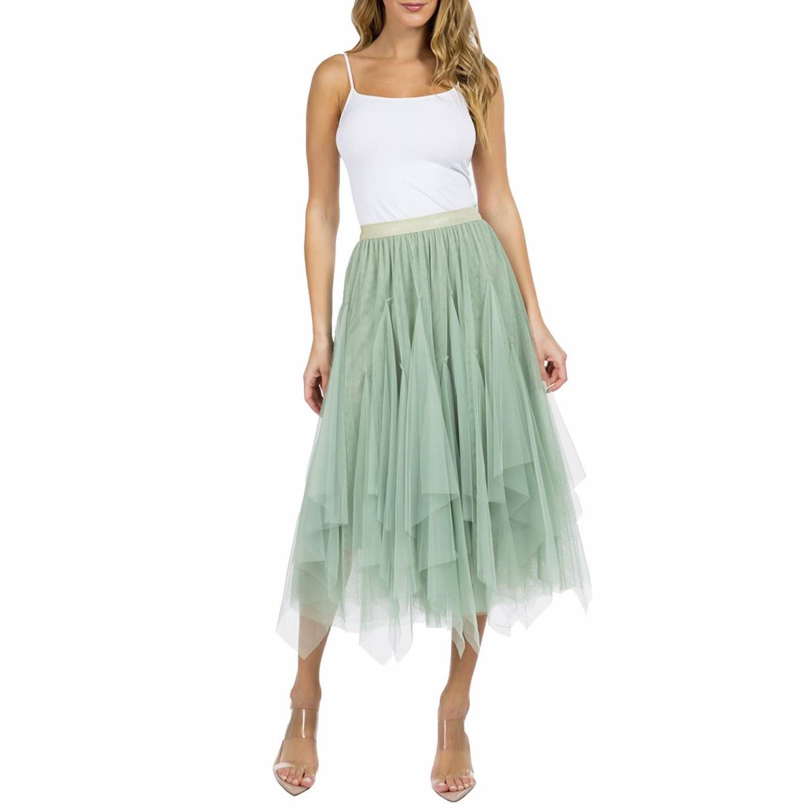 Falda midi con ondas AMAD para dama 