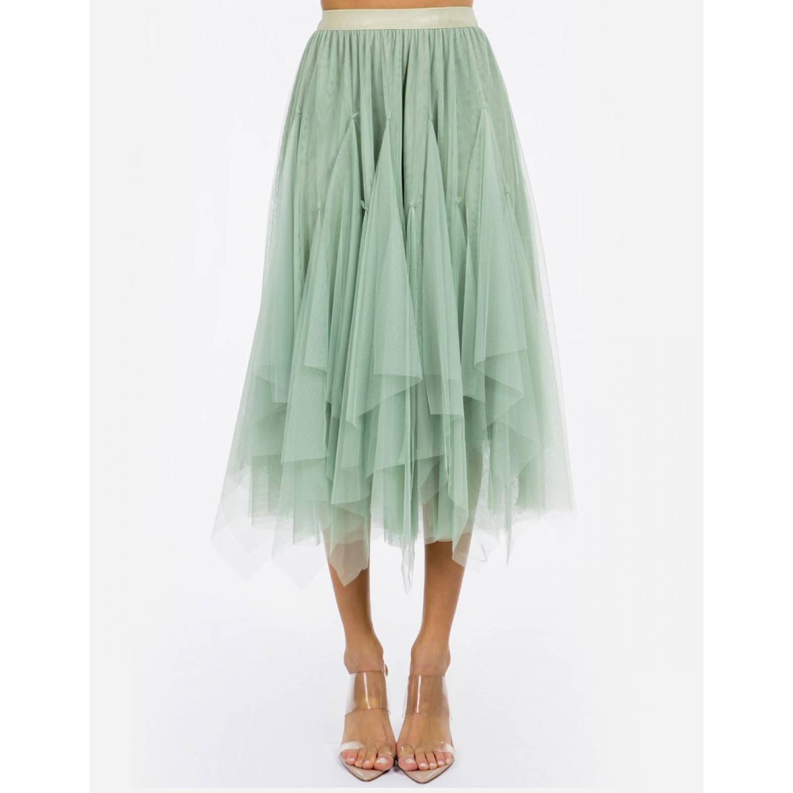 Falda midi con ondas AMAD para dama 