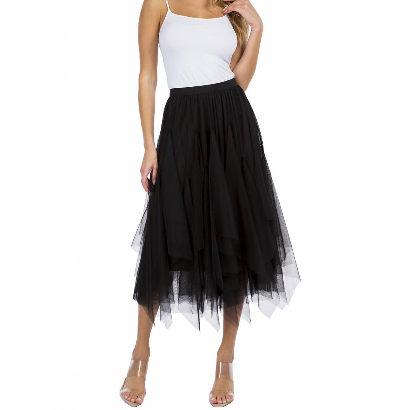 Falda midi con ondas AMAD para dama 