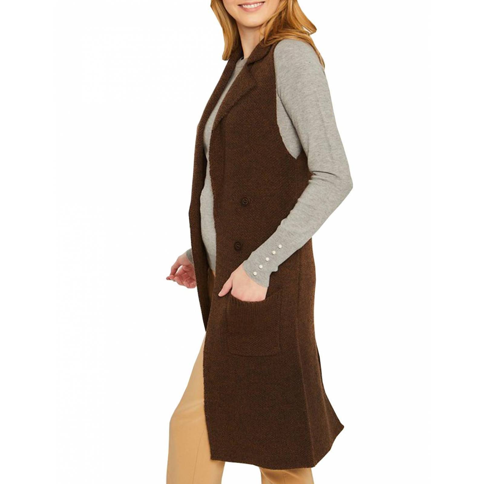 Chaleco tejido con botones AMAD para mujer 