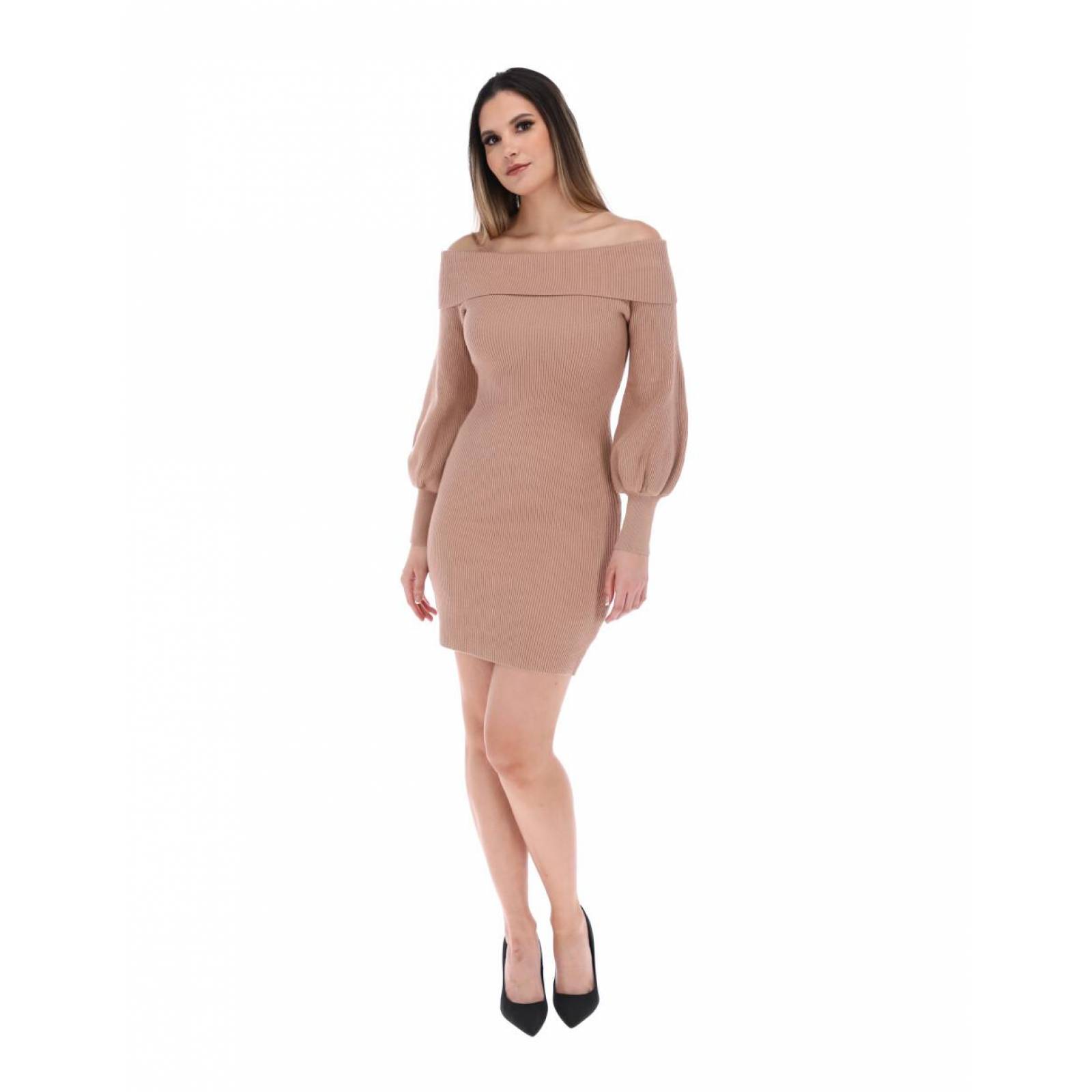 Vestido tejido hombros descubiertos 