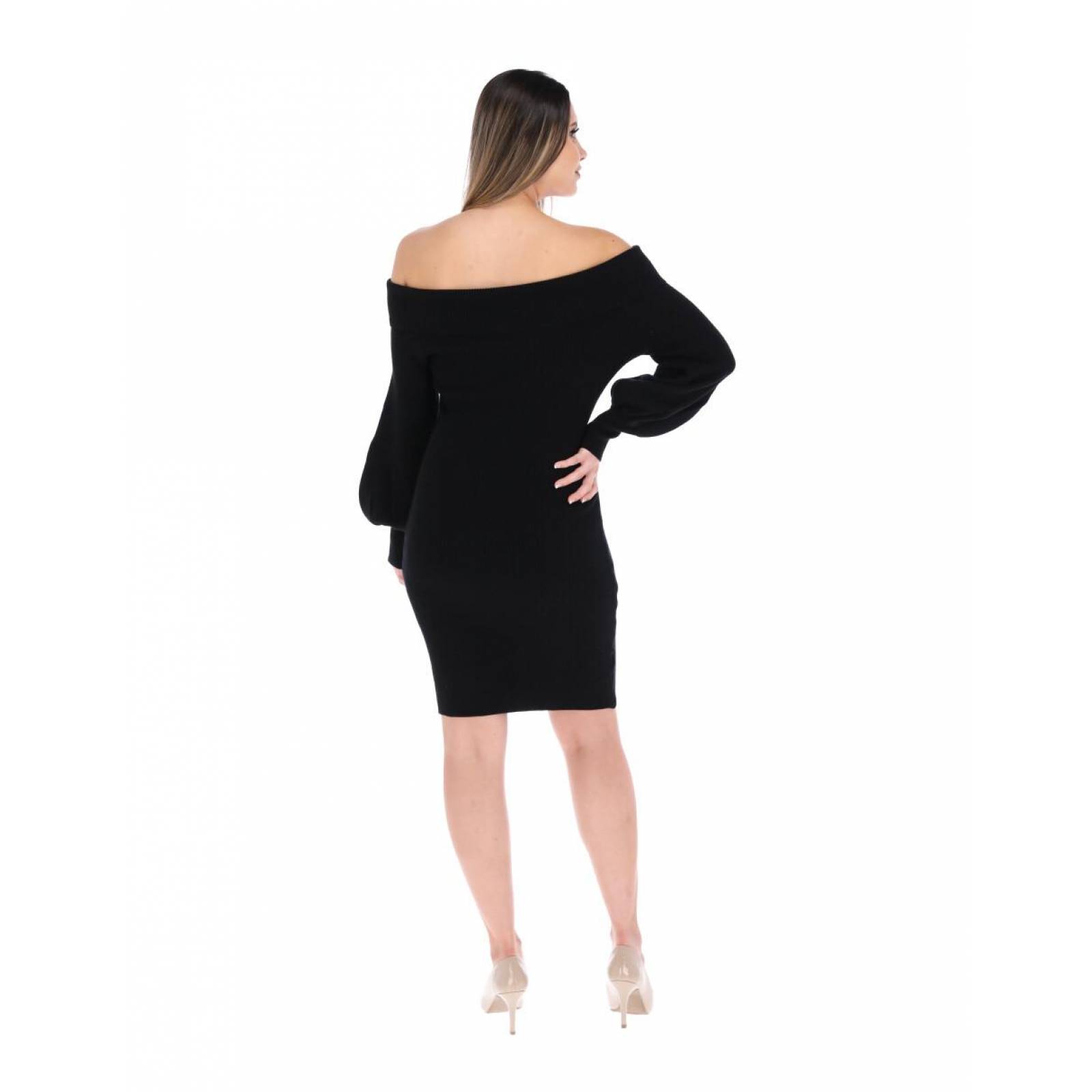 Vestido tejido hombros descubiertos 