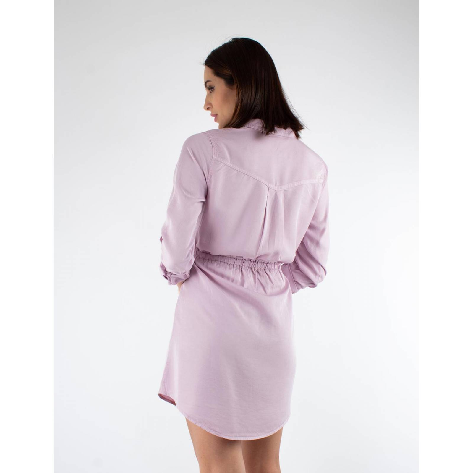 Vestido camisero de mezclilla ligera 