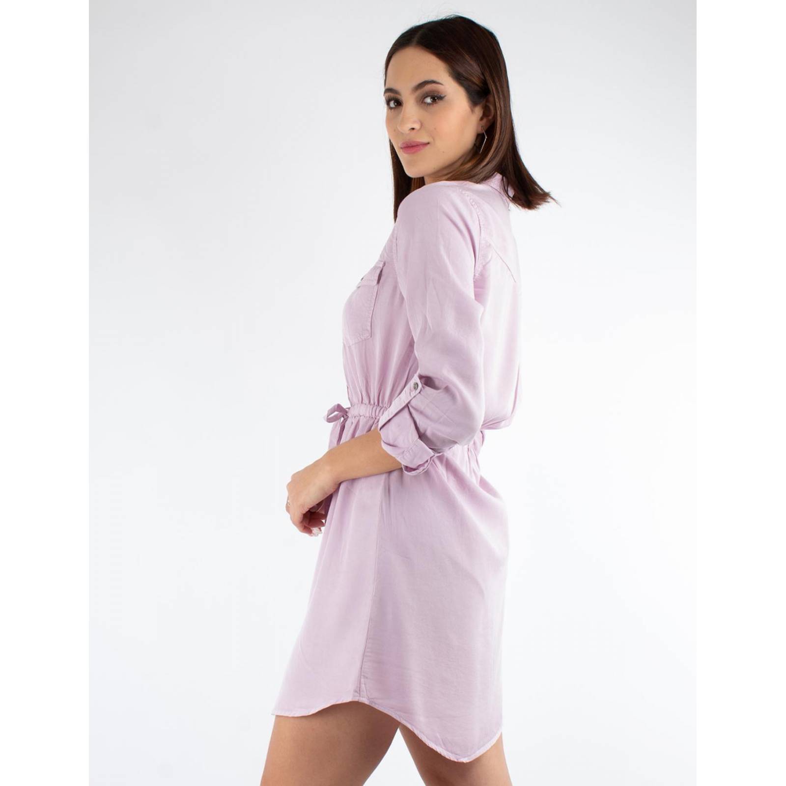 Vestido camisero de mezclilla ligera 
