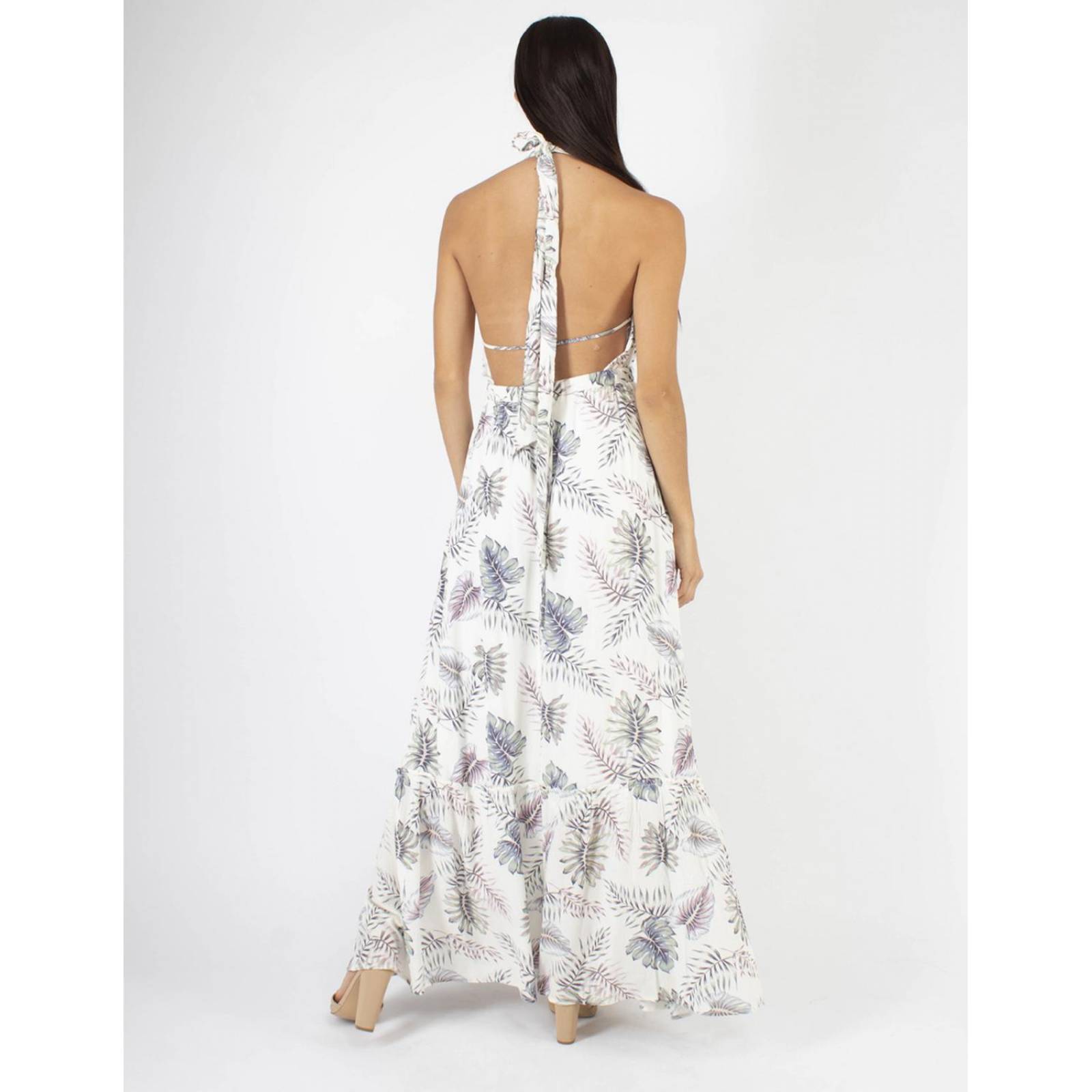 Maxi vestido halter espalda descubierta 