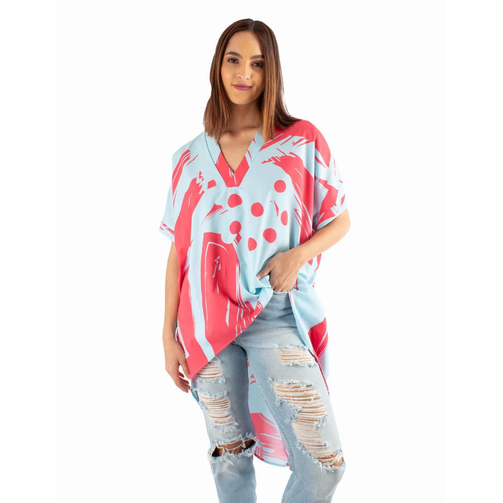 Blusa kaftan largo asimétrico