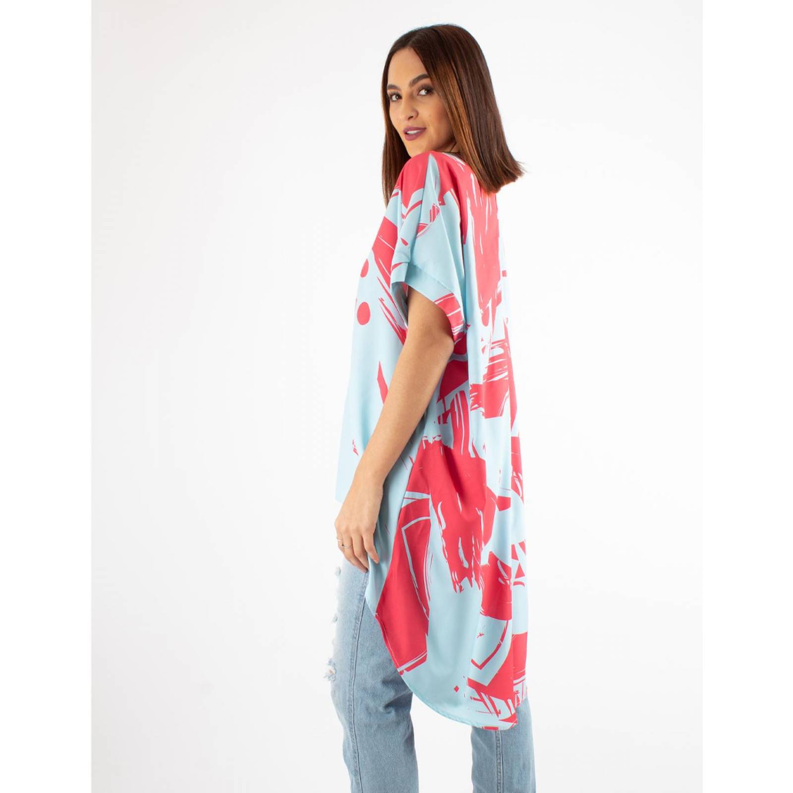 Blusa kaftan largo asimétrico