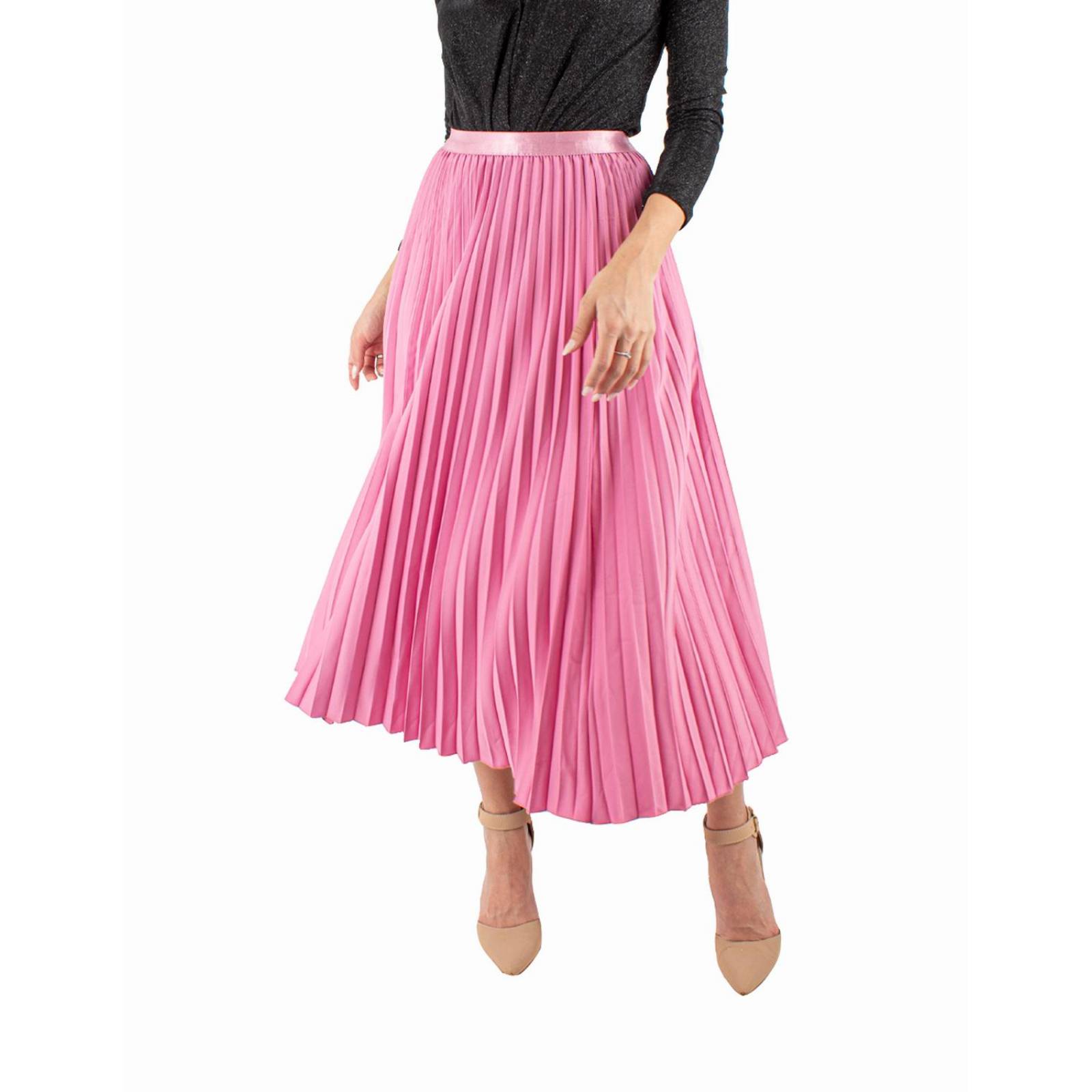Falda midi plisada clásica