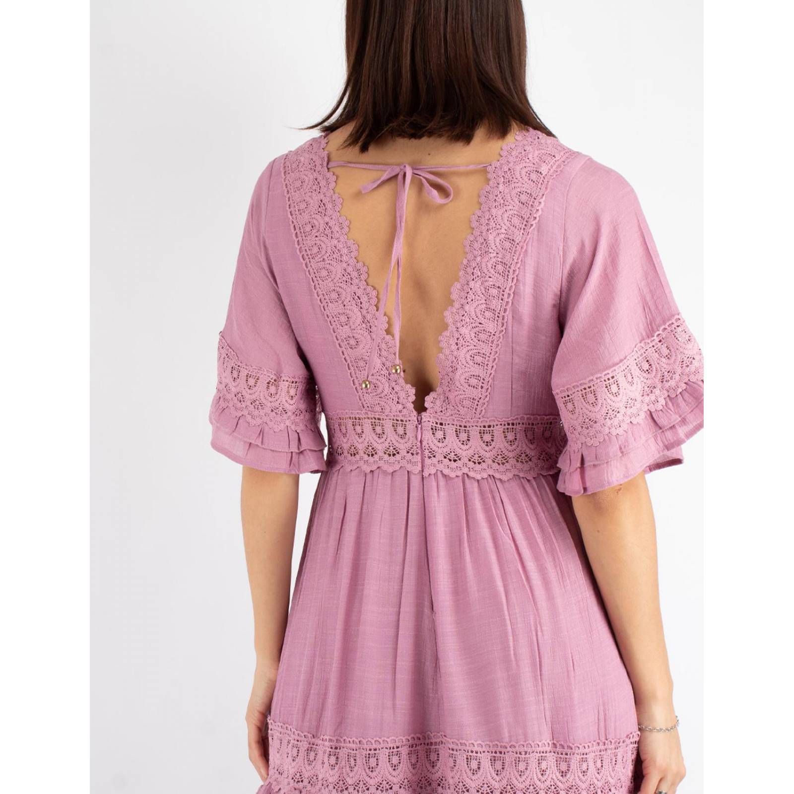 Vestido maxi con encaje 