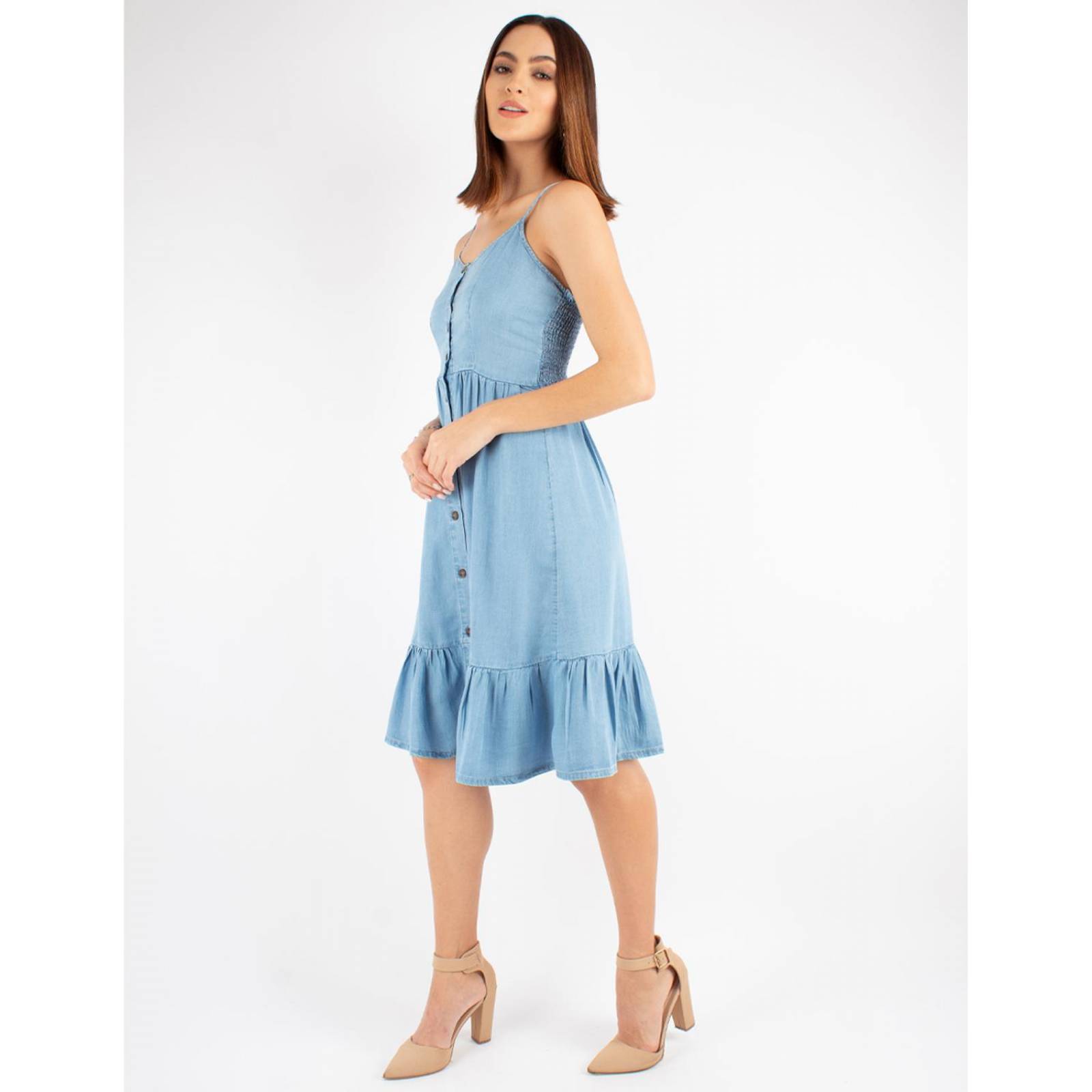 Vestido de tirantes mezclilla ligera 