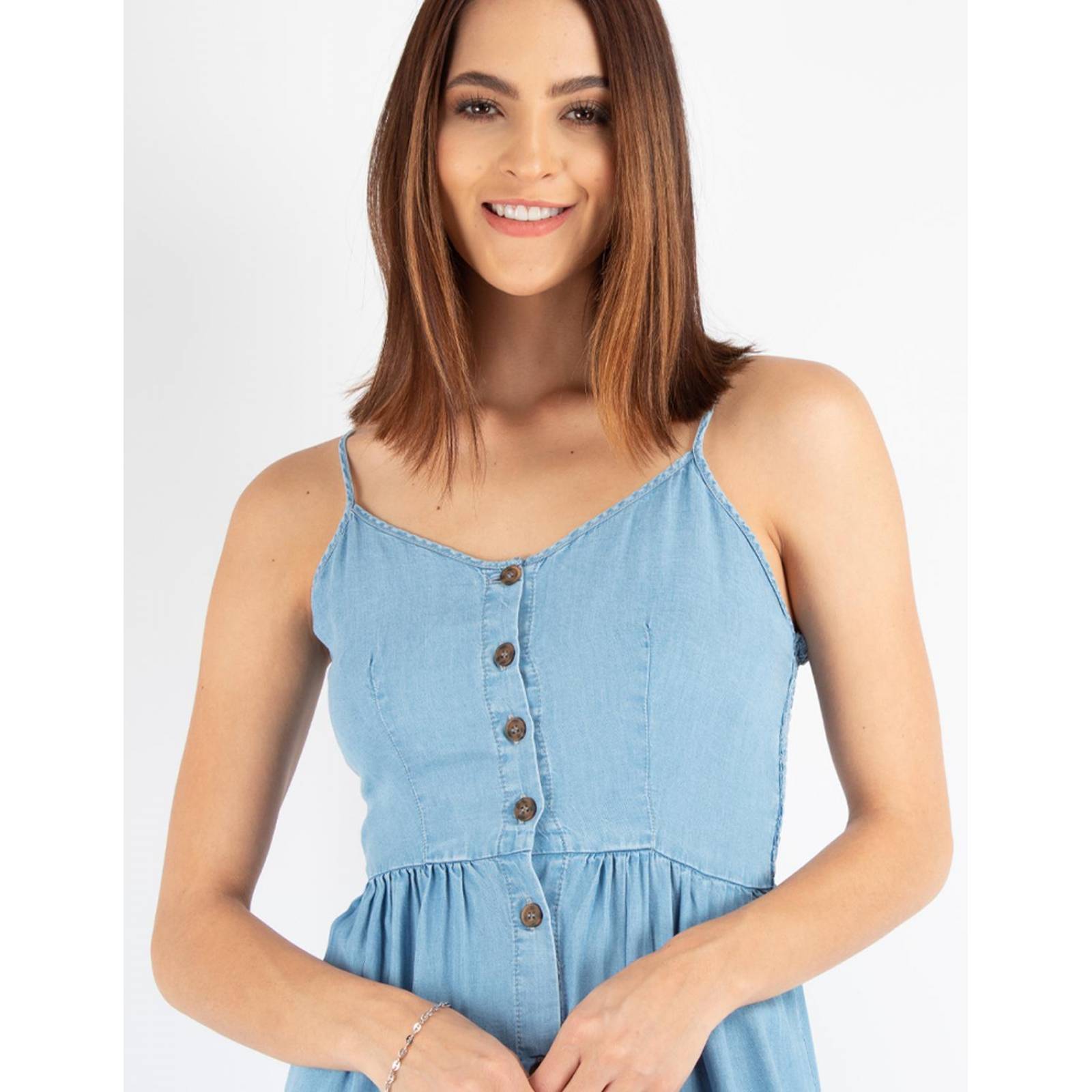 Vestido de tirantes mezclilla ligera 