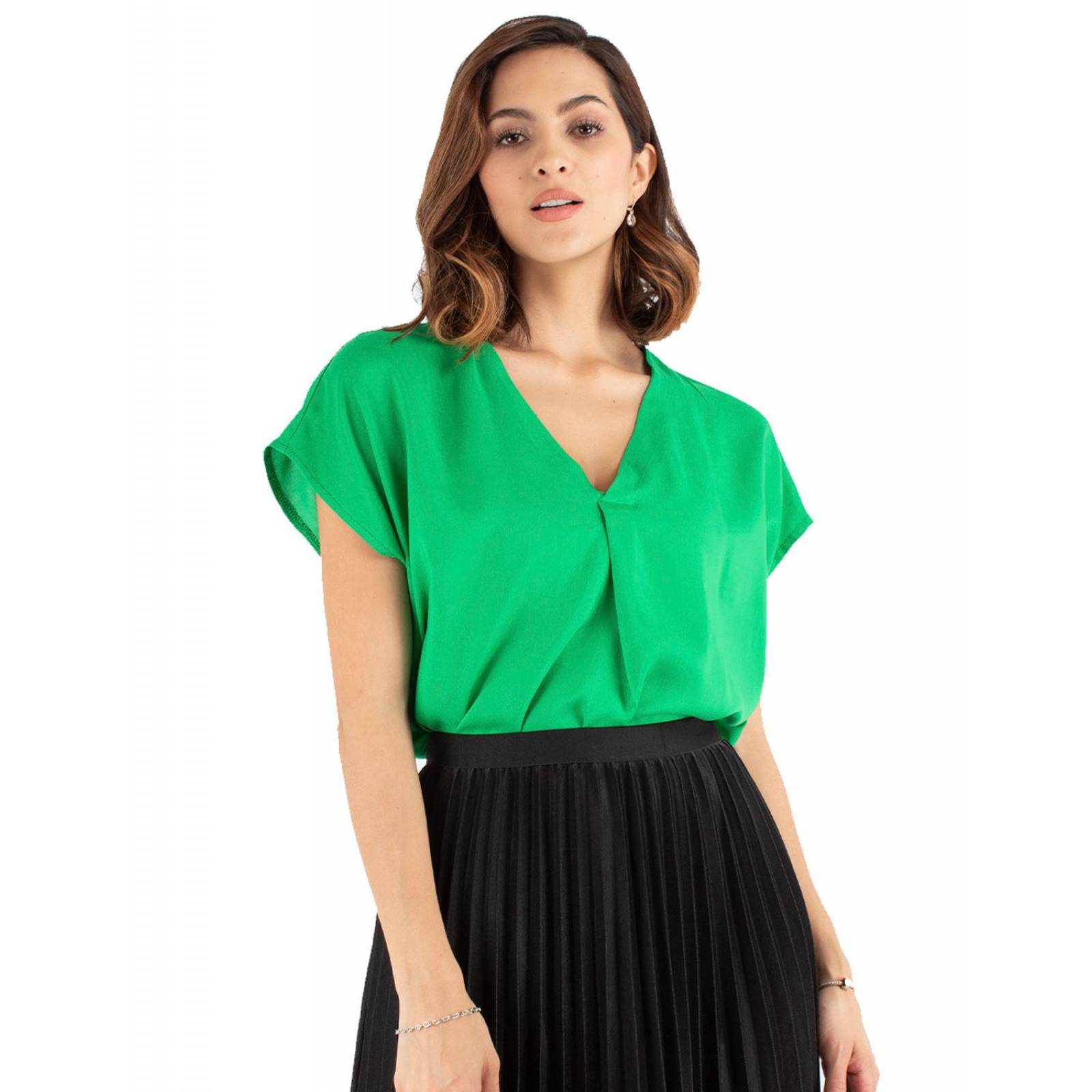 Blusa amplia cuello V 