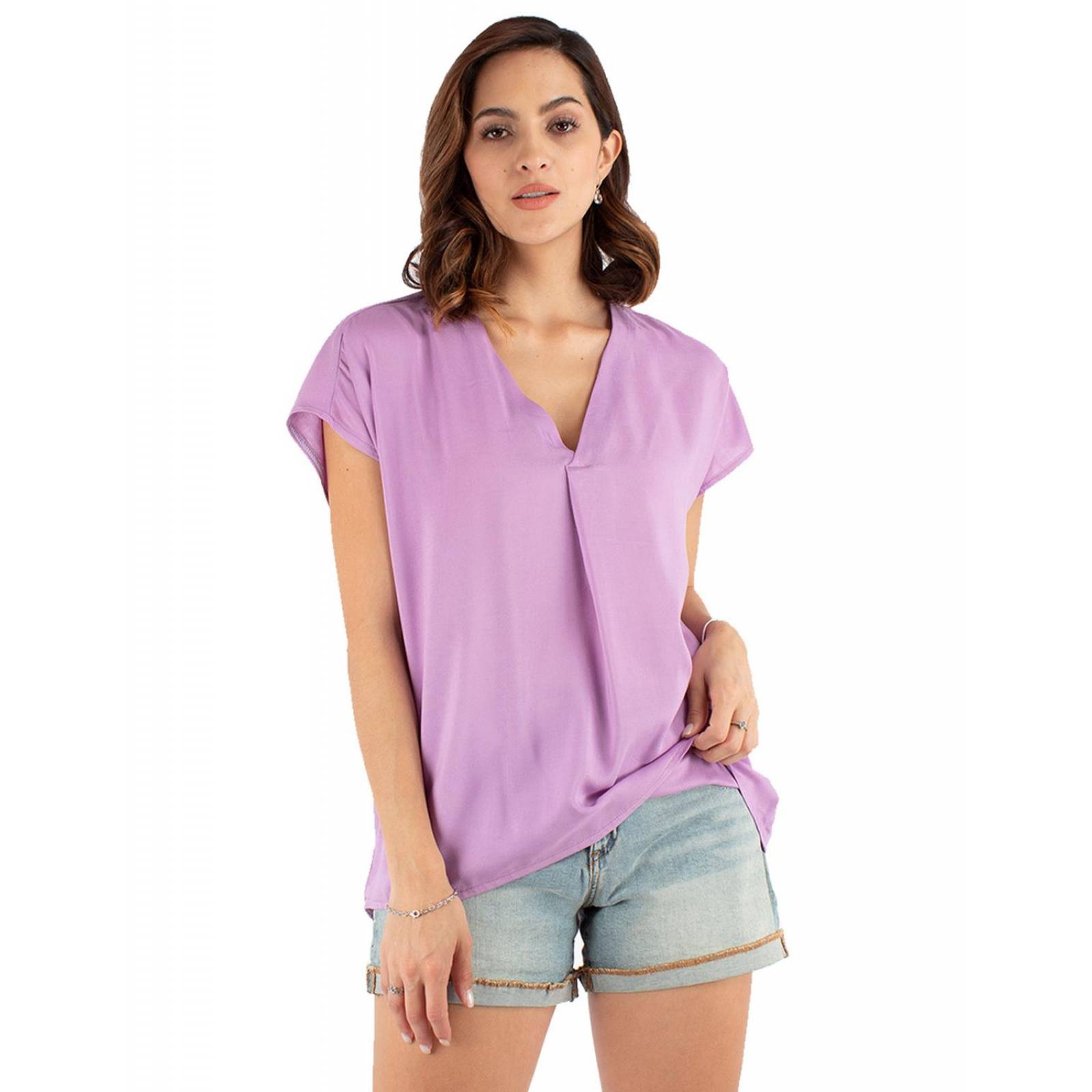 Blusa amplia cuello V 