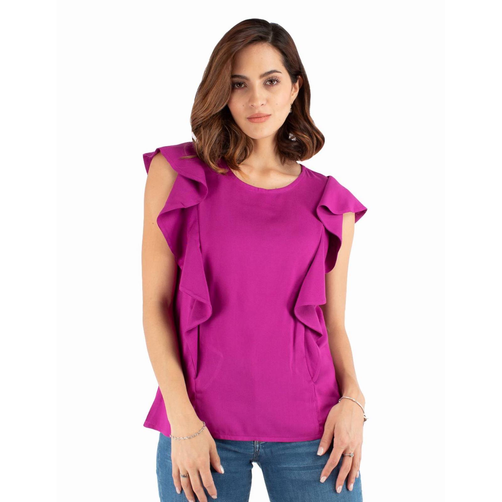 Blusa con escarolas 