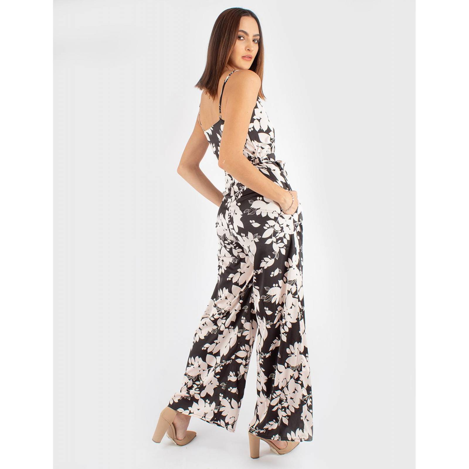 Jumpsuit de tirantes estampado flores 