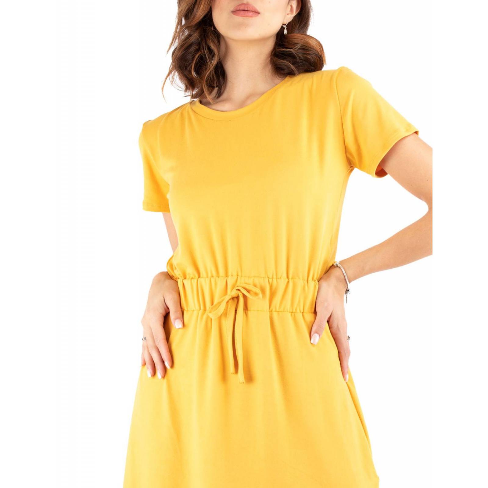 Vestido relajado con elástico en la cintura 