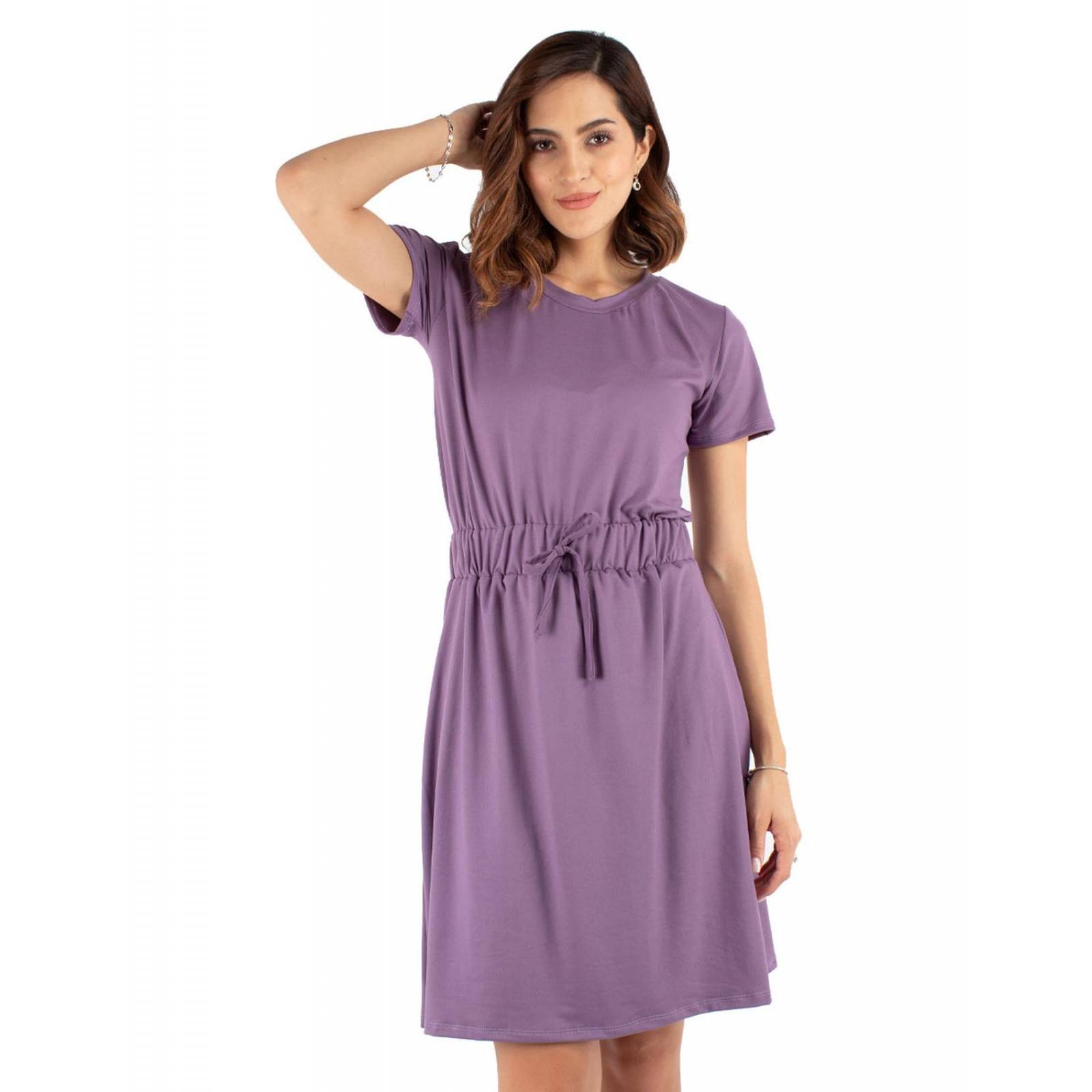 Vestido relajado con elástico en la cintura 