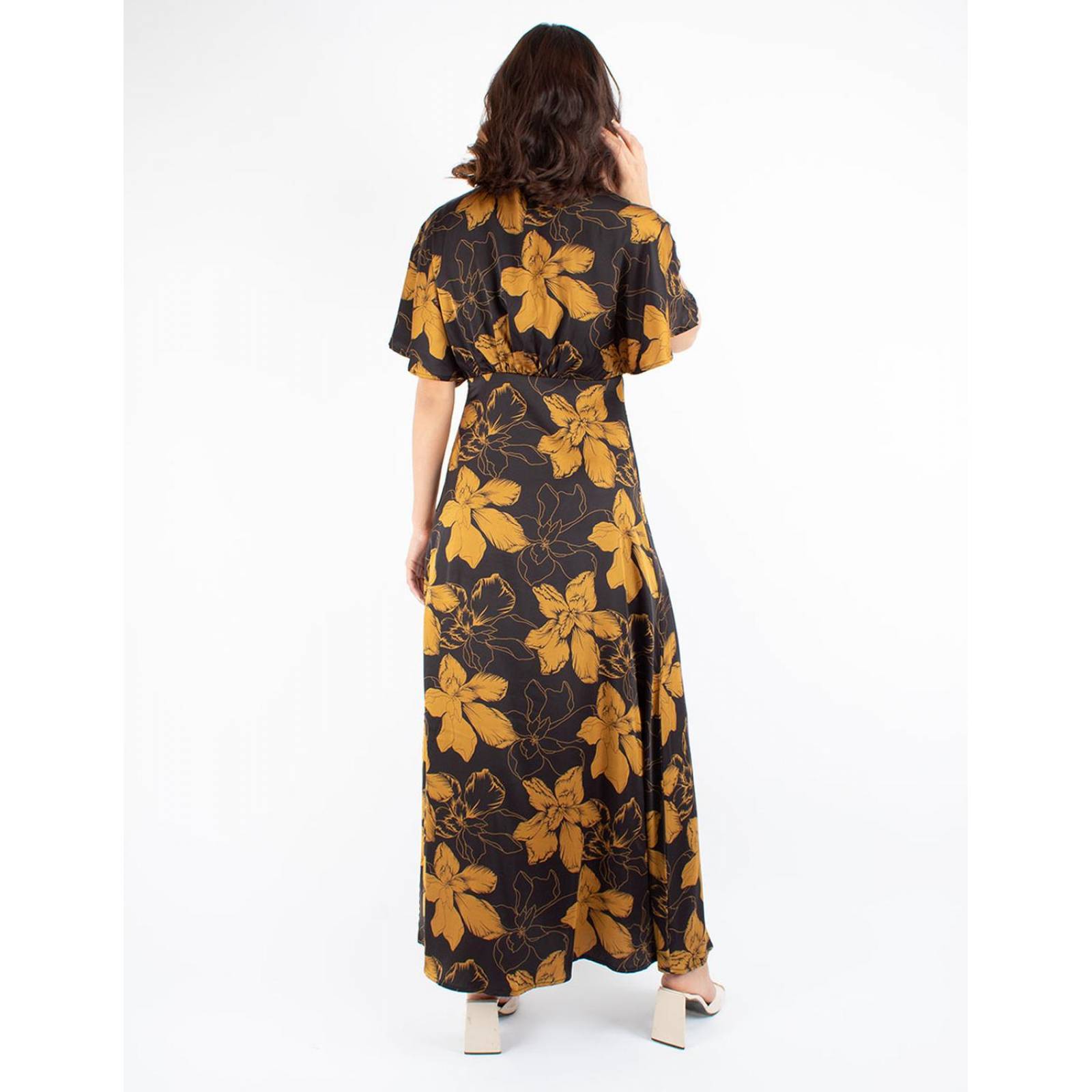Vestido de manga kimono con print floral 