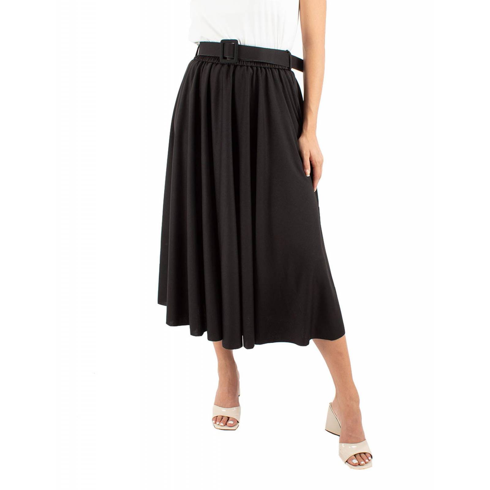 Falda semicircular con cinto 