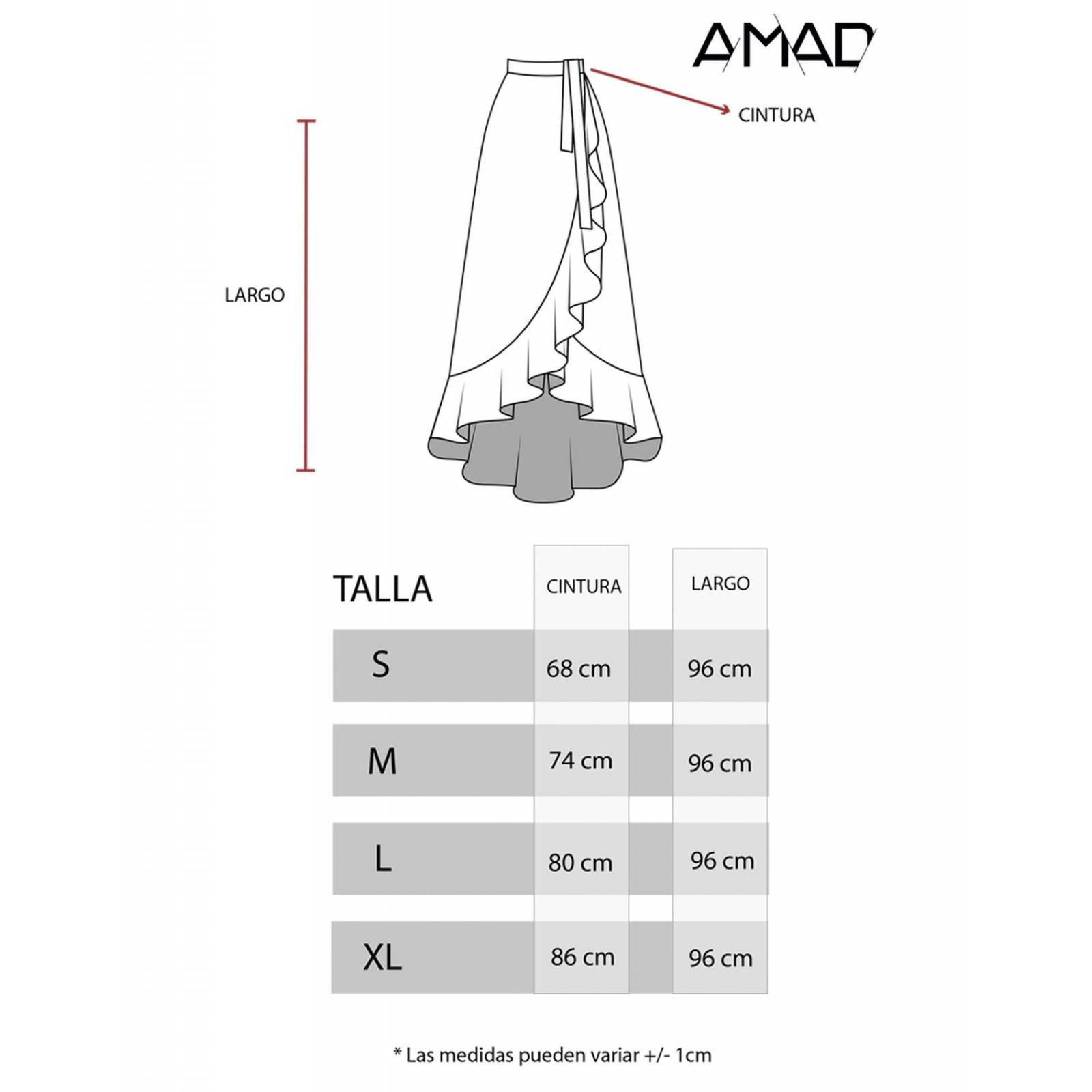 Falda envolvente con escarola print gráfico 