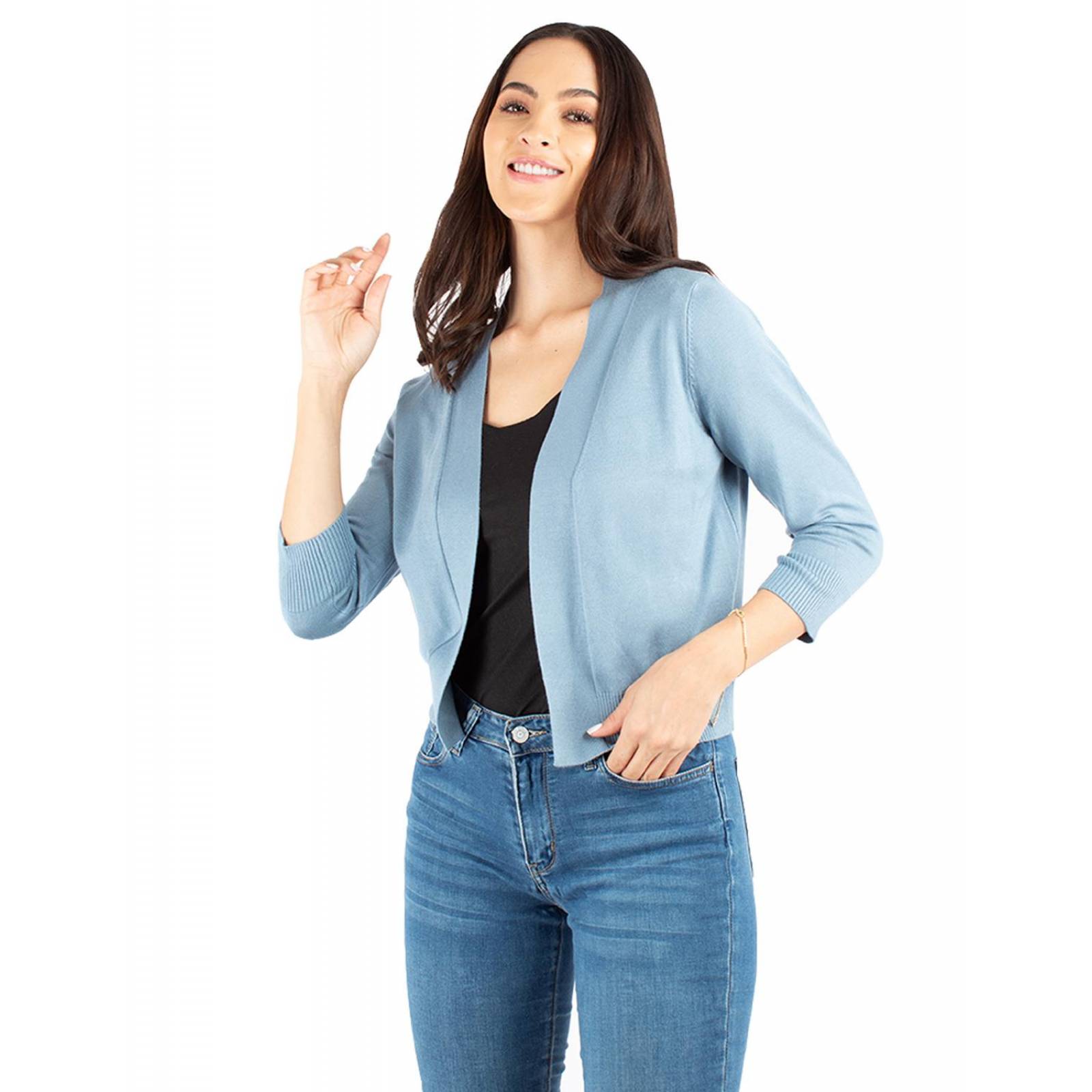 Suéter crop ligero tejido