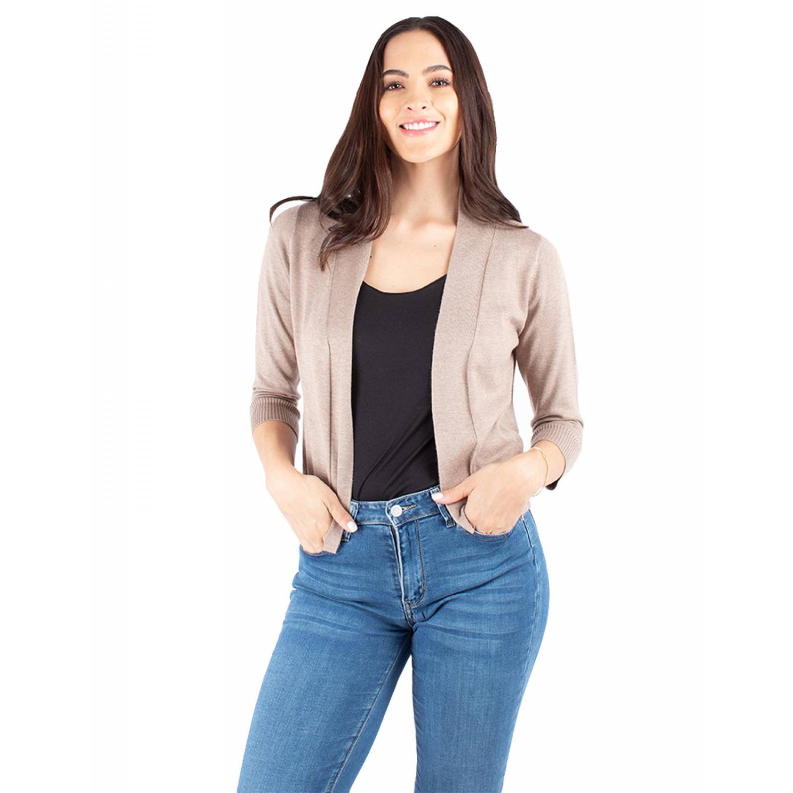 Suéter crop ligero tejido