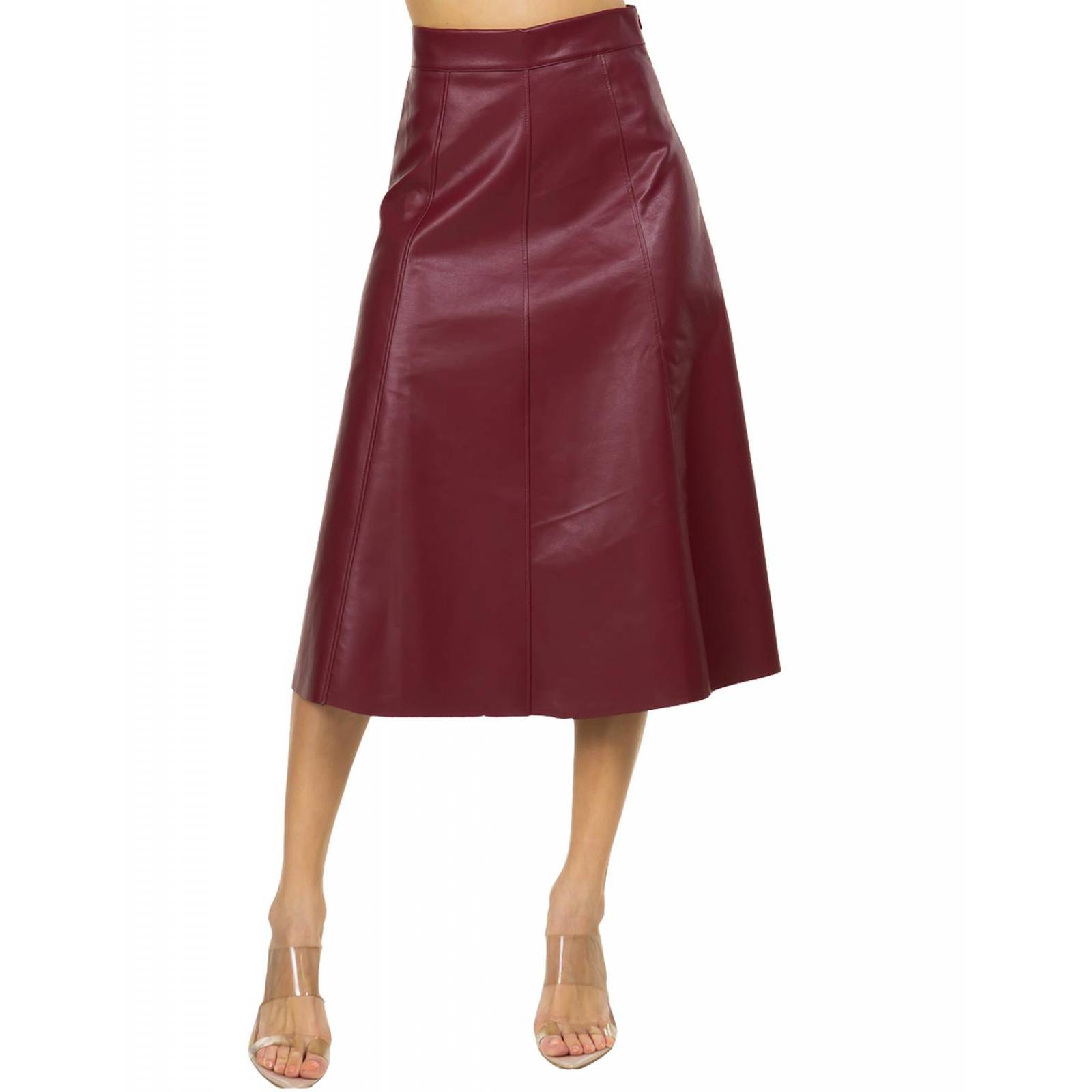 Falda midi vinipiel AMAD para mujer