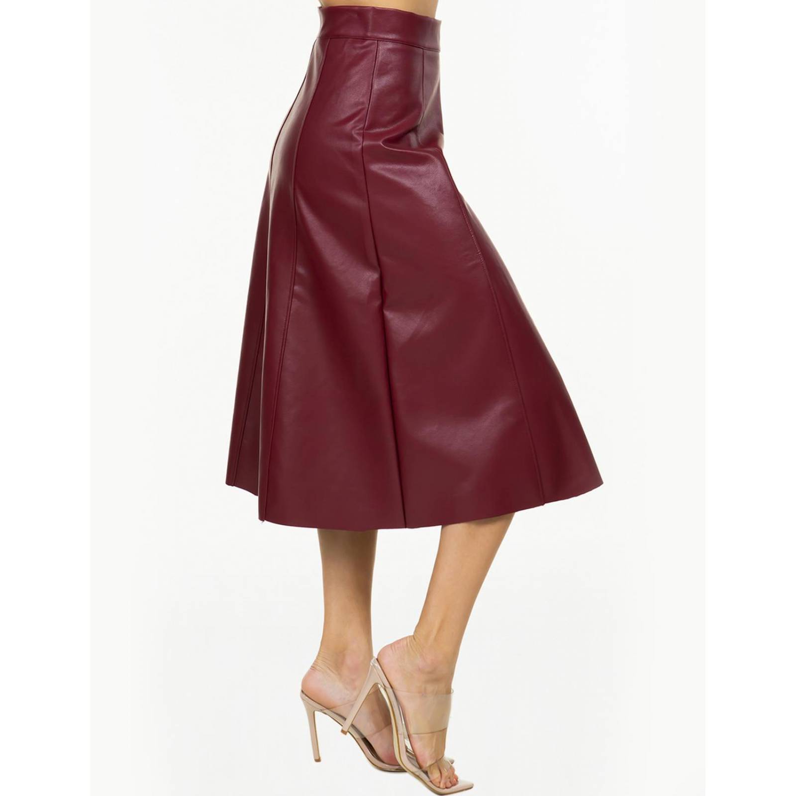 Falda midi vinipiel AMAD para mujer