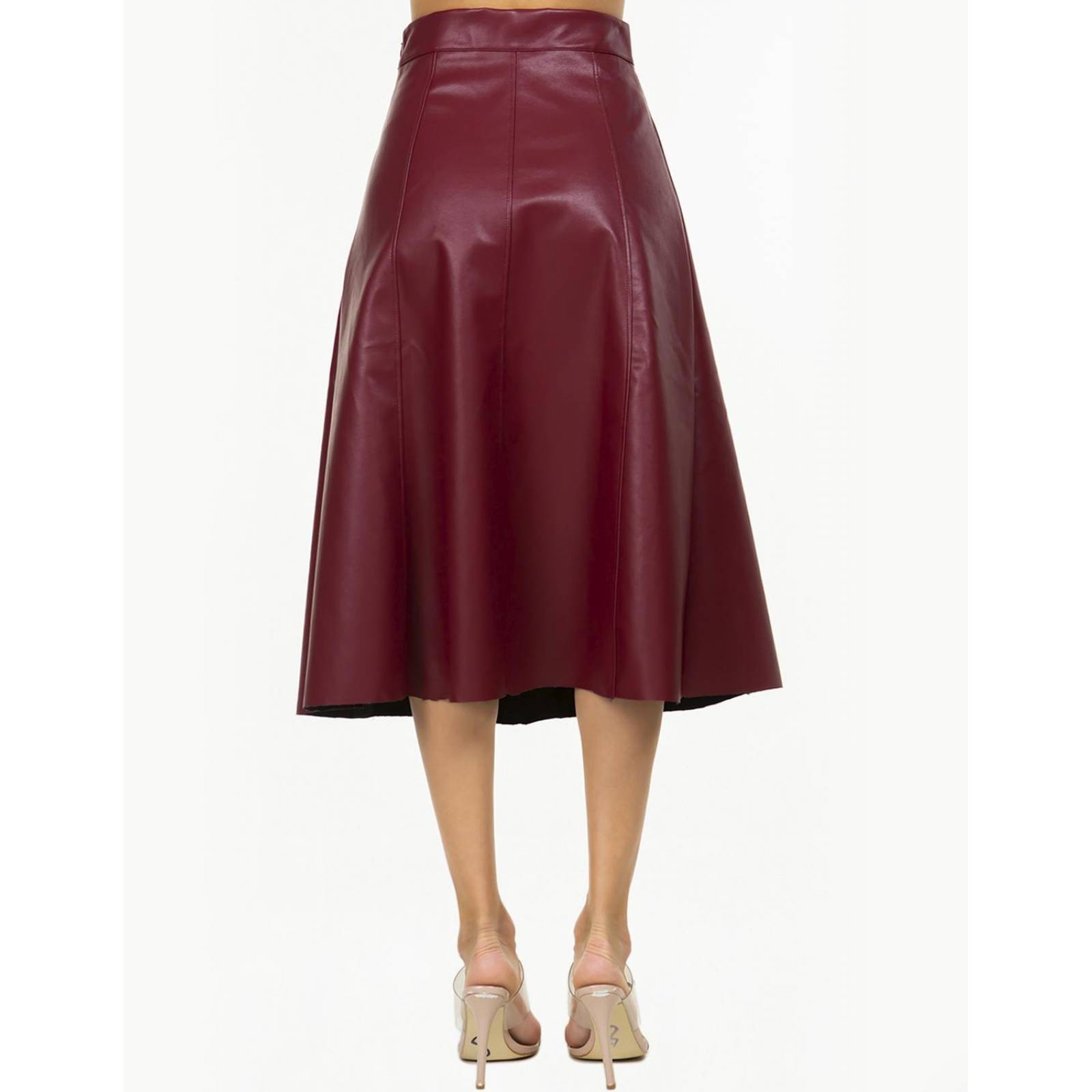 Falda midi vinipiel AMAD para mujer