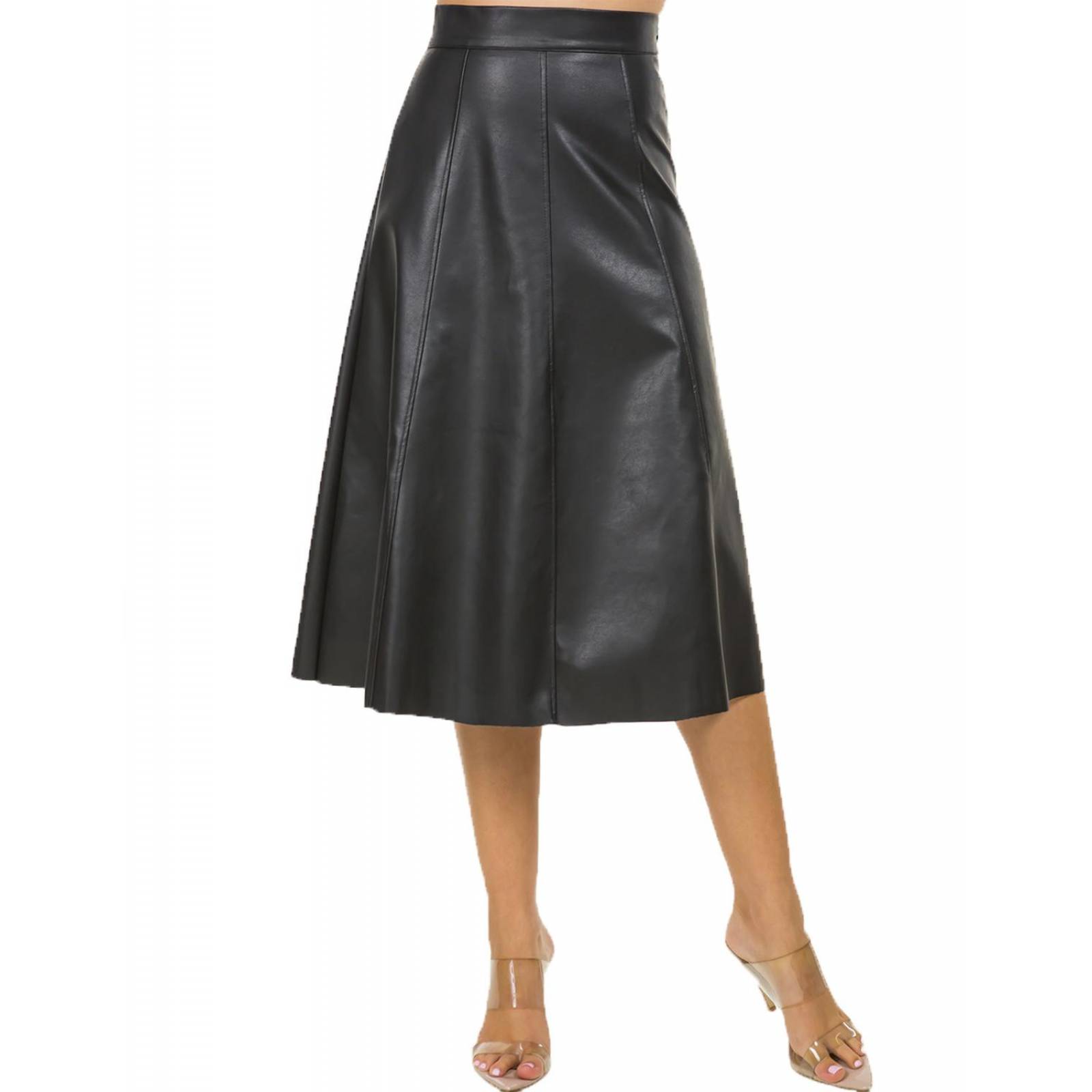 Falda midi vinipiel AMAD para mujer