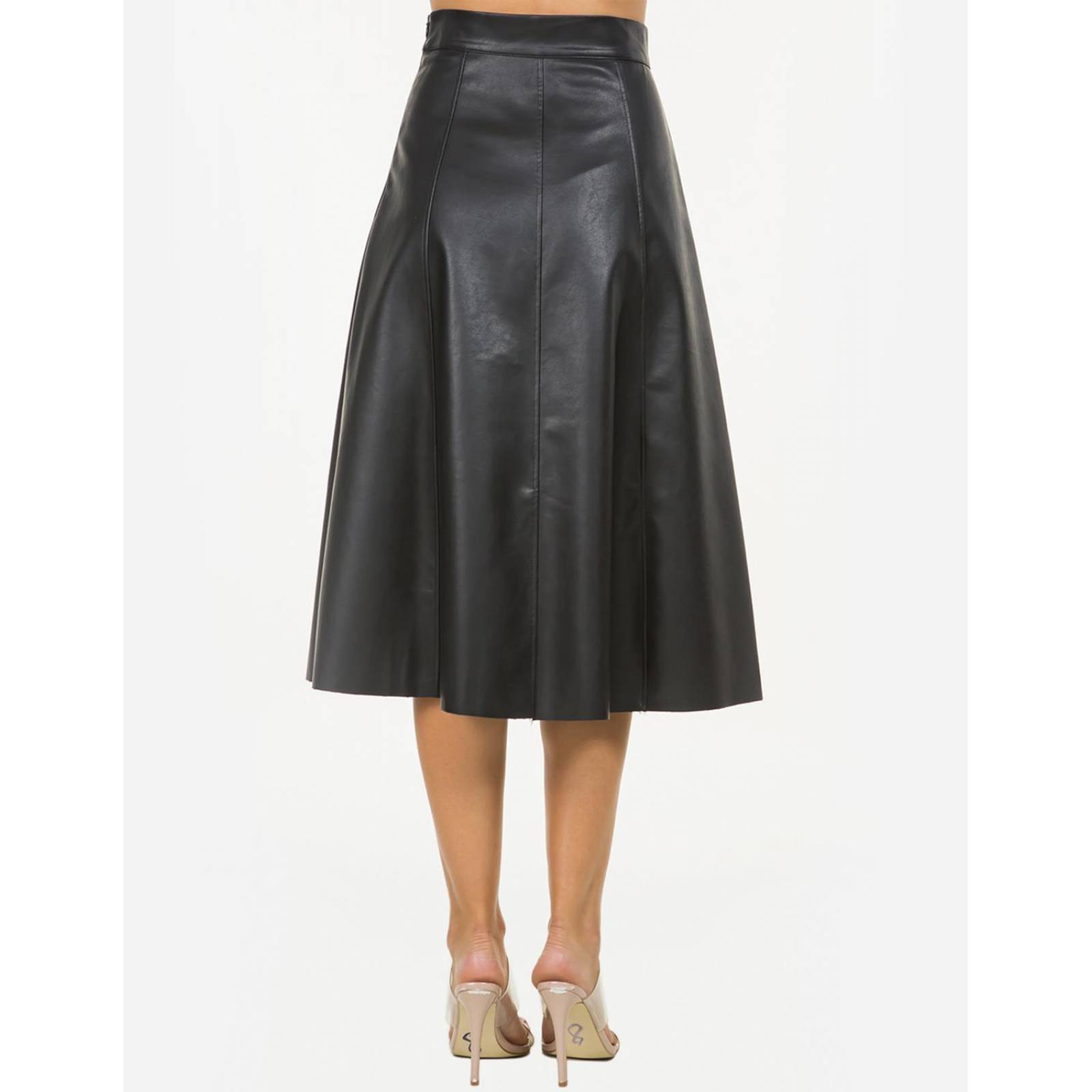 Falda midi vinipiel AMAD para mujer