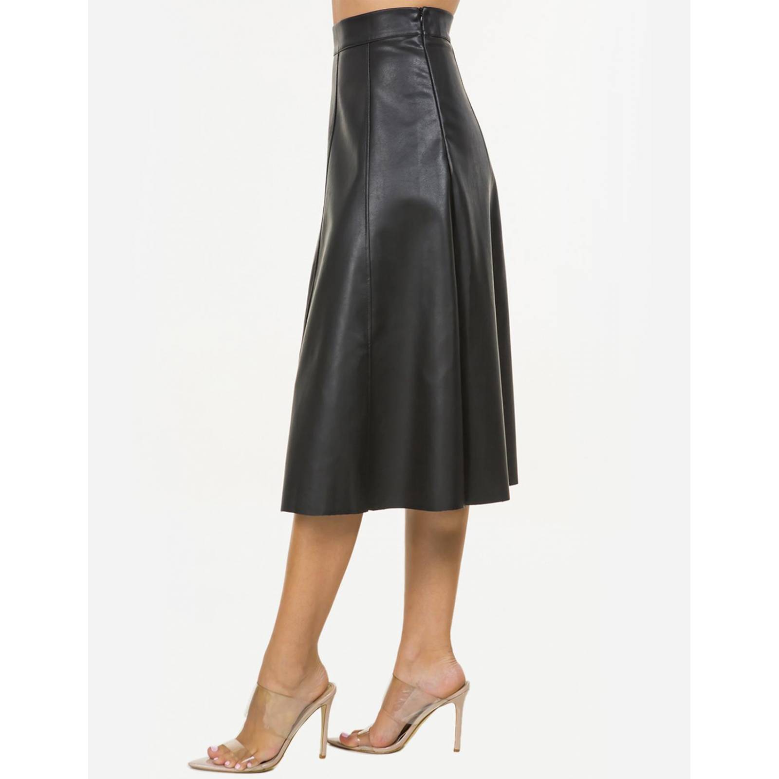 Falda midi vinipiel AMAD para mujer