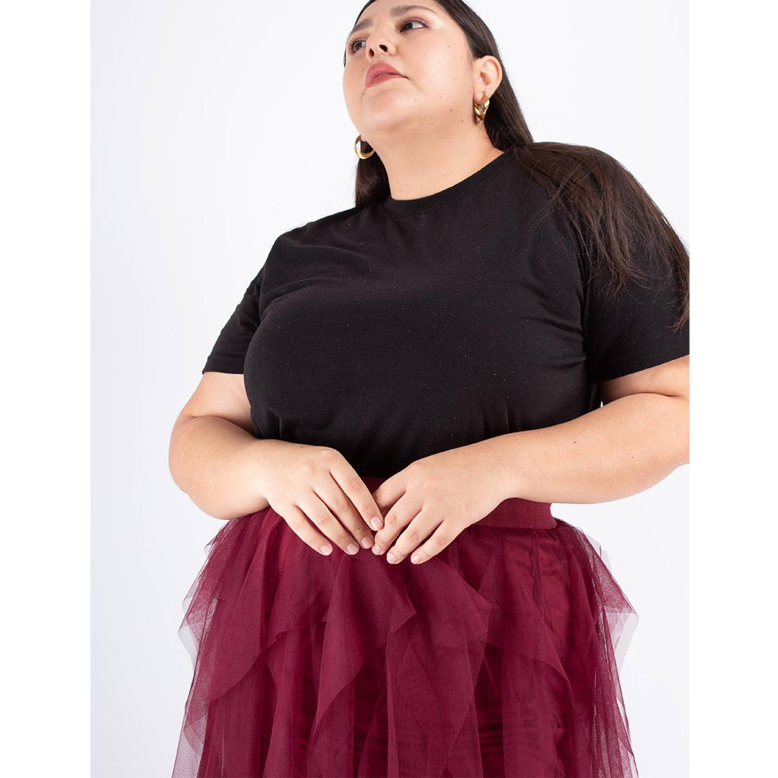 Maxi falda de tul con olanes Curvy 